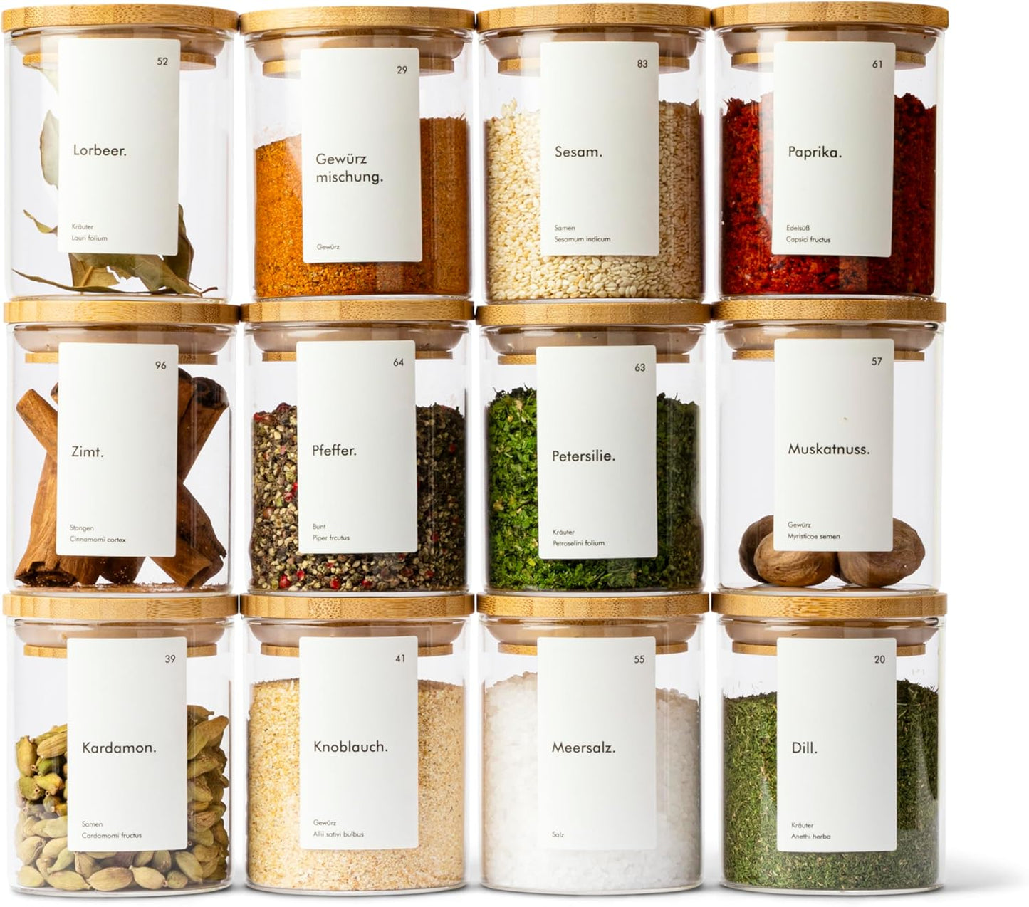 12-teiliges Gewürzgläser-Set, 12x 150ml