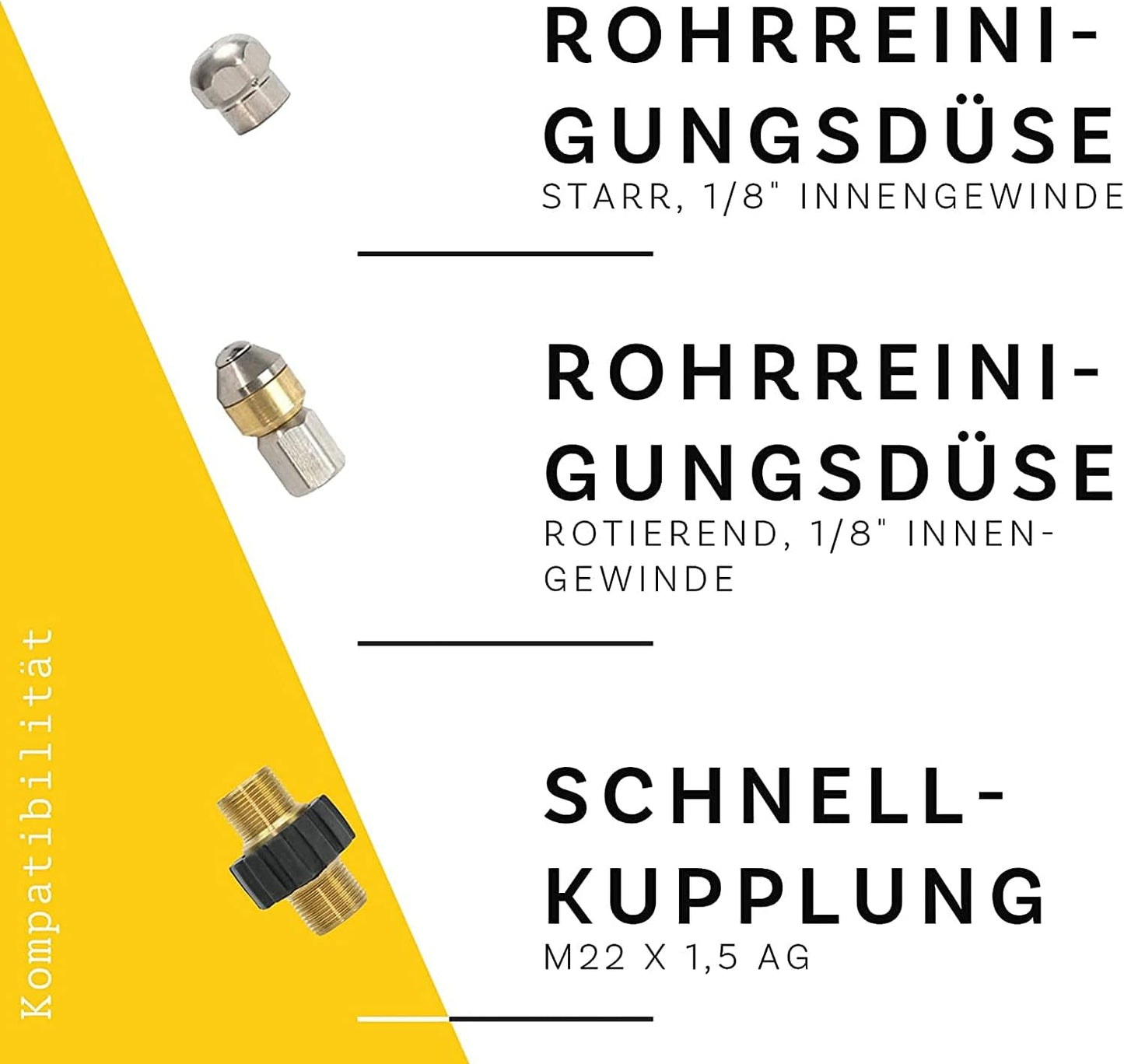 Rohrreinigungsschlauch Set PROFESSIONAL, 100 Meter
