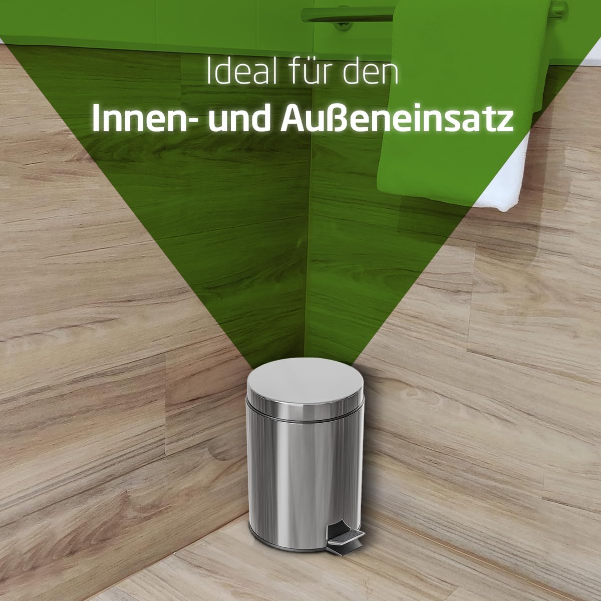 Mülleimer mit Pedal und Innenbehälter 12L, Edelstahl, 12 L