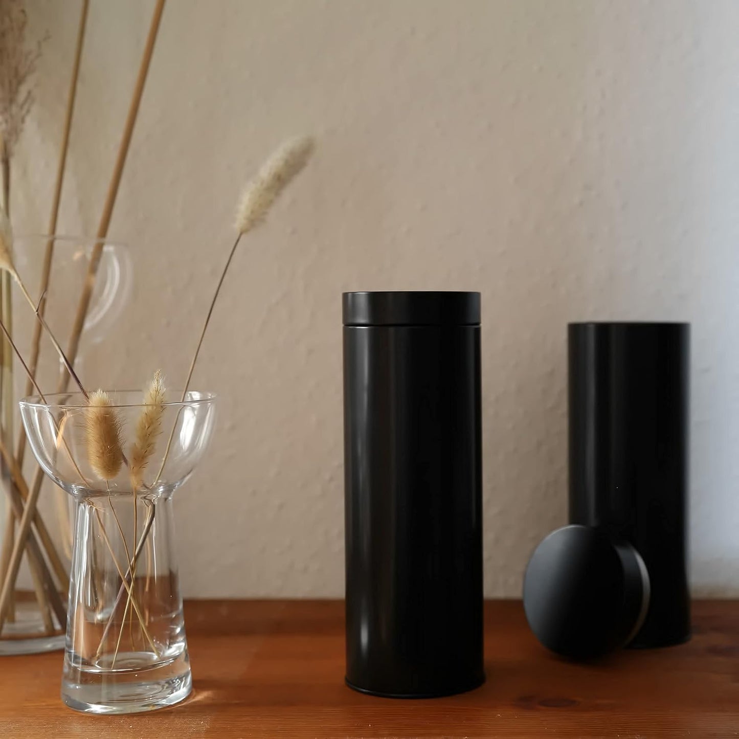 2er-Set Aromadichte Kaffeepad-Vorratsdosen, Schwarz