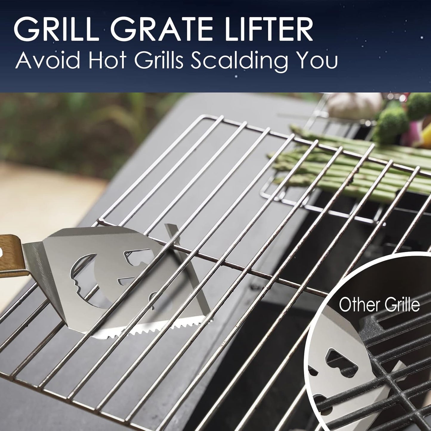 Grillspatel, Griff in Holzfarbe