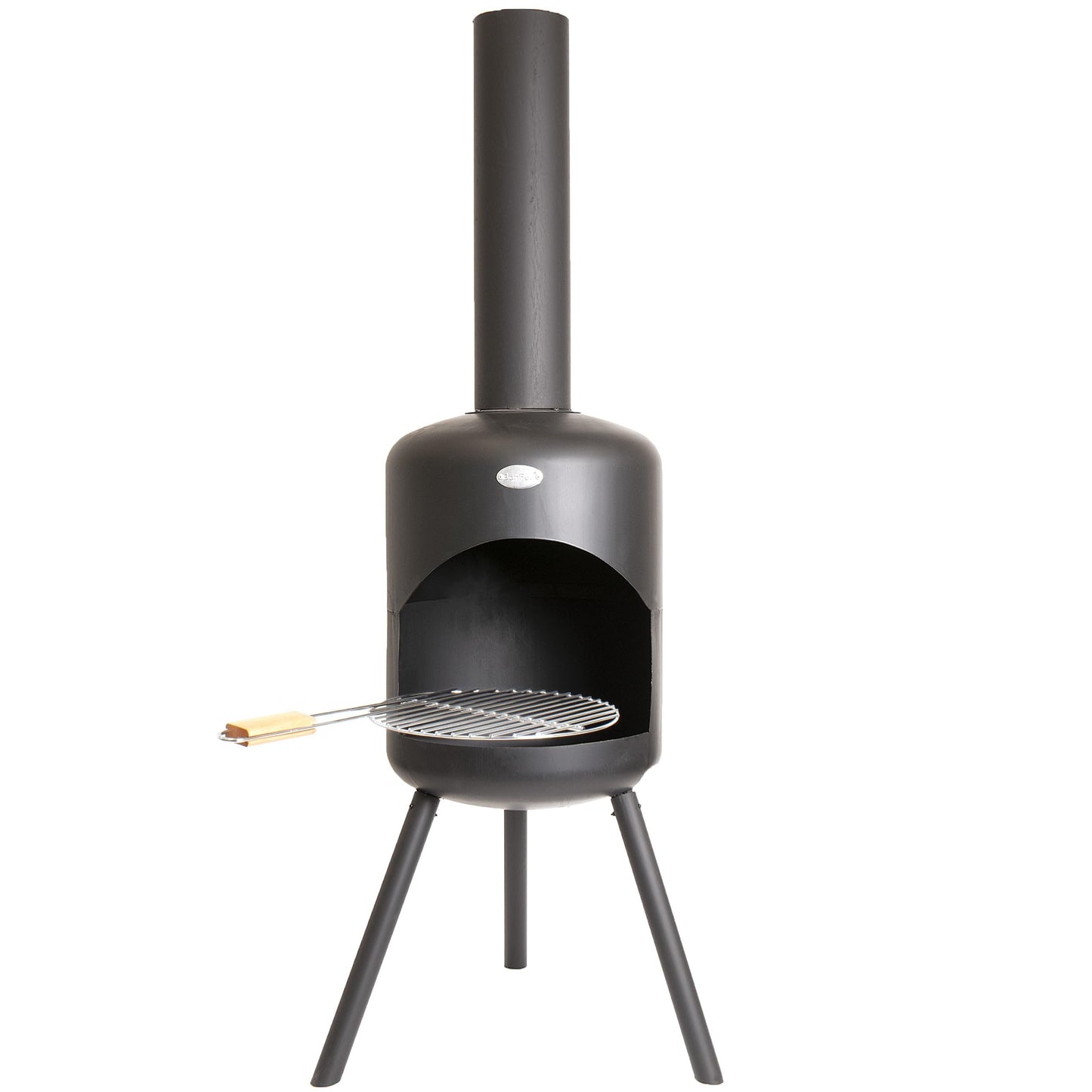 BonSelo Gartenkamin Schwarz, 39x39x147cm Schwarz
