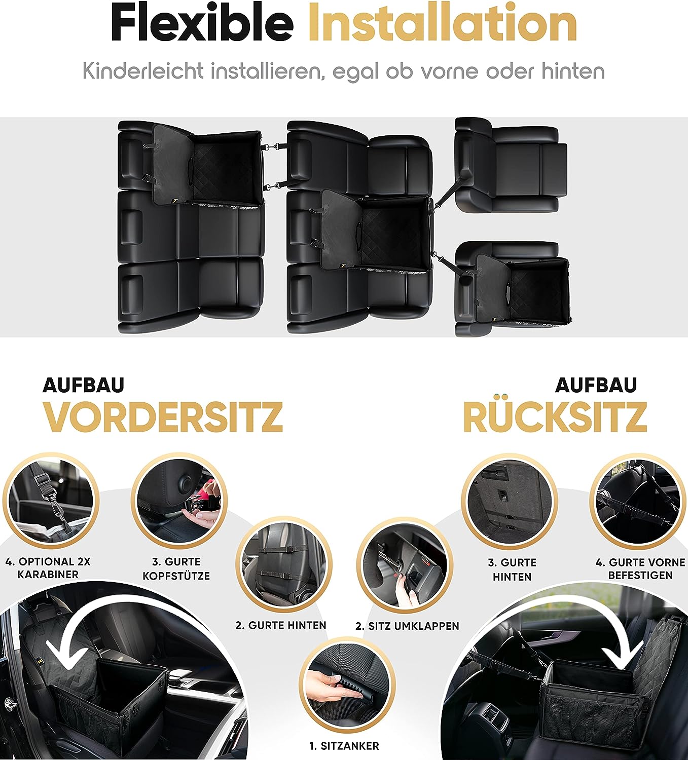 Hundeautositz, Schwarz