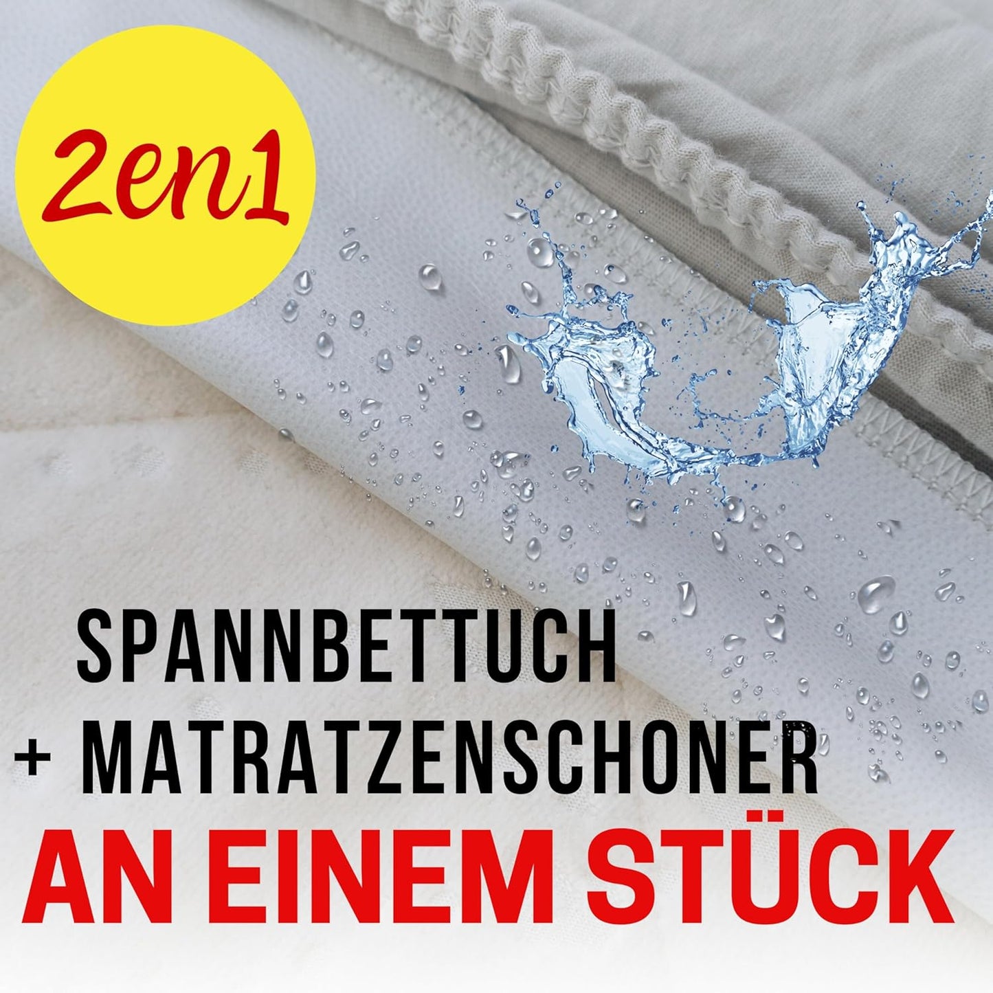 2in1 Baby Spannbettlaken mit Matratzenschoner (2er Set), 70x140 cm 1 Weiss + 1 Grau