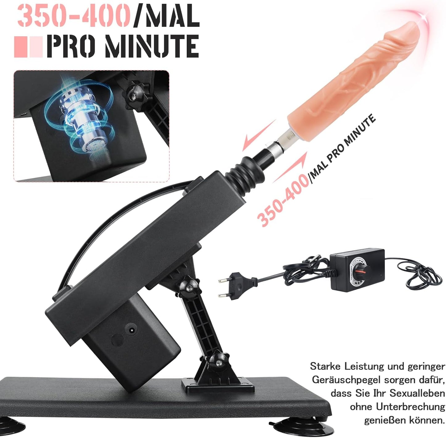 Sexmaschinen-Set mit Dildo und Saugnapfadapter, set 3
