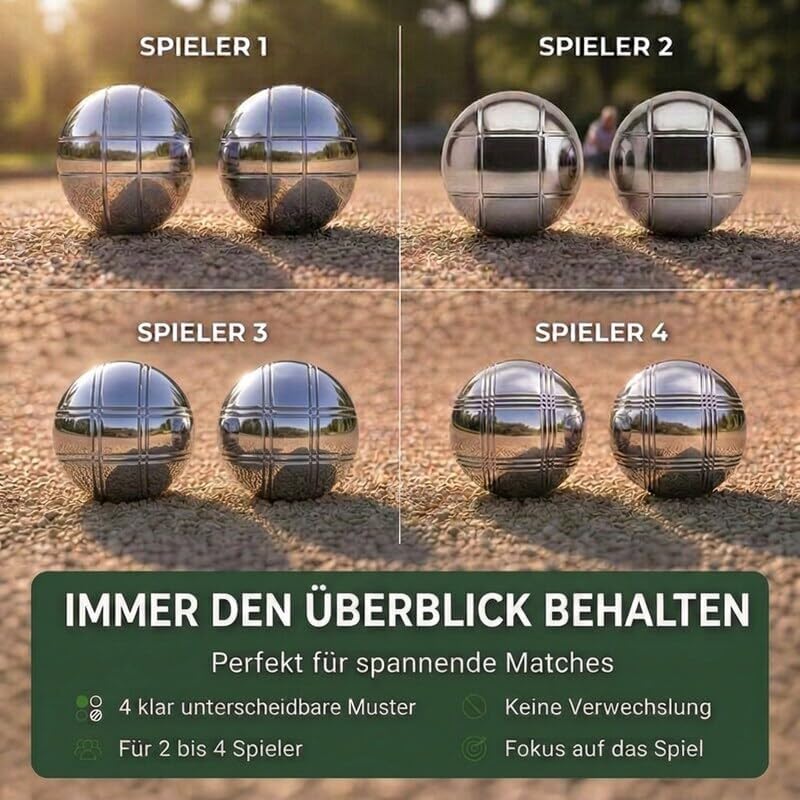 Boule-Set mit 8 Boccia-Kugeln und Zubehör