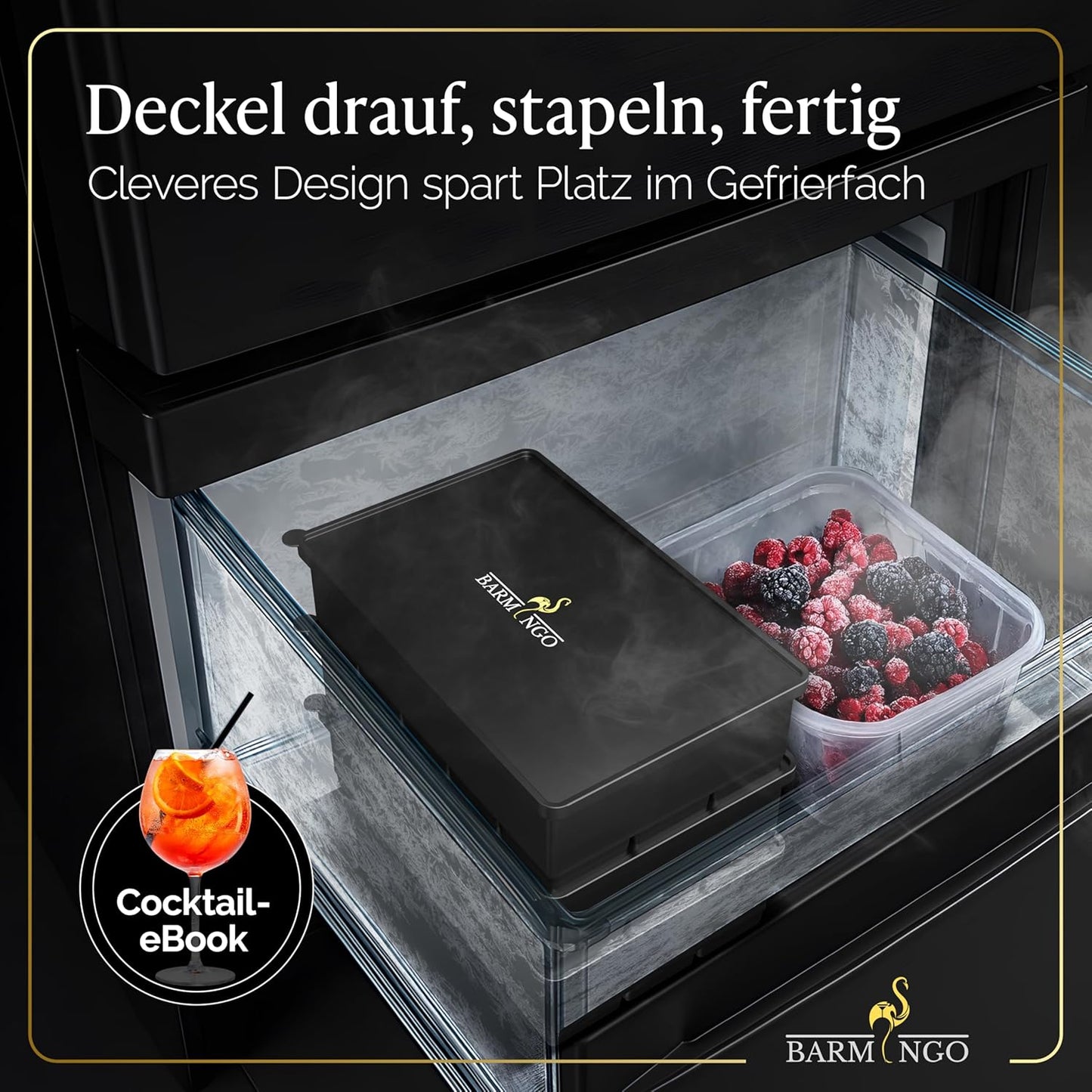 3er-Set XXL-Eiswürfelform, 15 XXL Würfel Schwarz 3