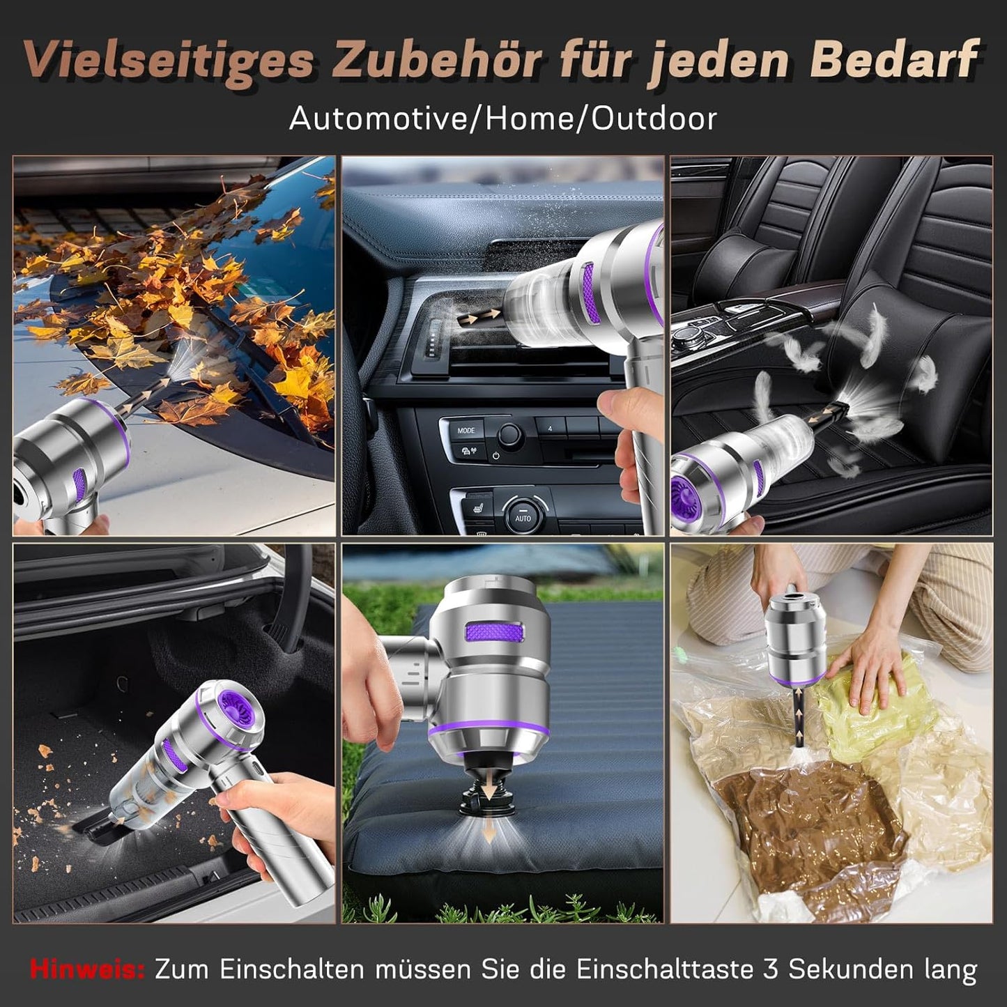 Kabelloser 4-in-1 Handstaubsauger, Silber