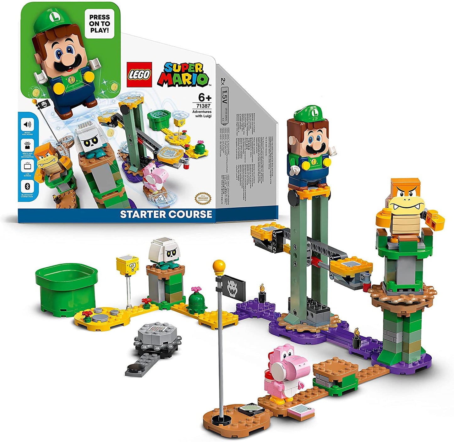 71387 Super Mario Abenteuer mit Luigi - Starterset, Konstruktionsspielzeug, Abenteuer mit Luigi Pack Keine Batterien enthalten