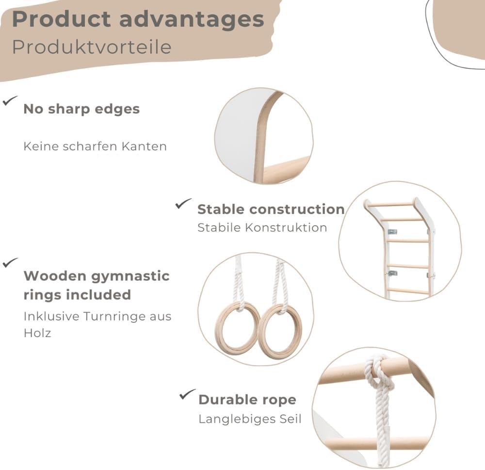 Indoor Klettergerüst mit Ringen für Kinder