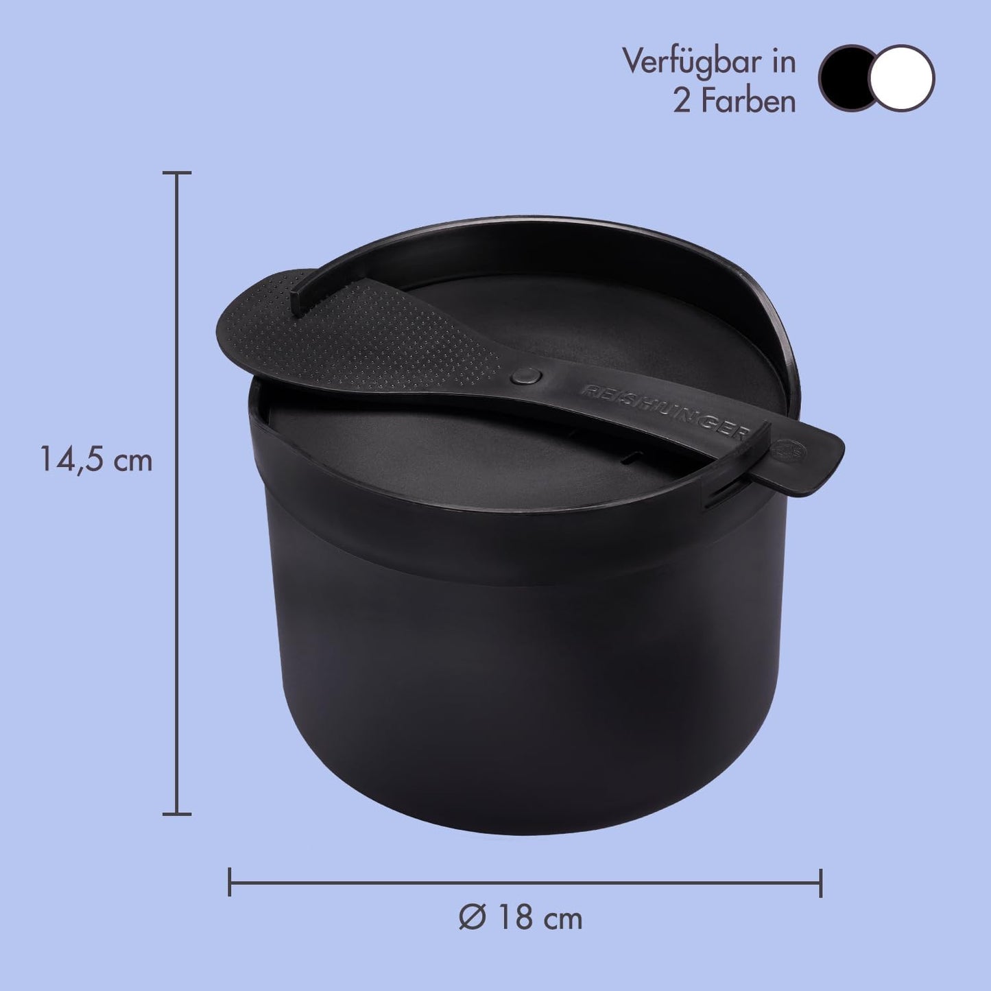Mikrowellen-Reiskocher (1,7 l), Schwarz 1,7 Liter