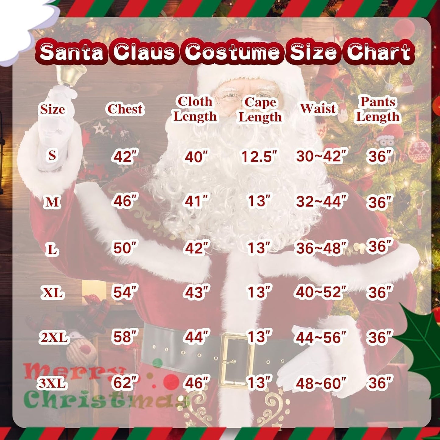 Weihnachtsmann Kostüm-Set, S