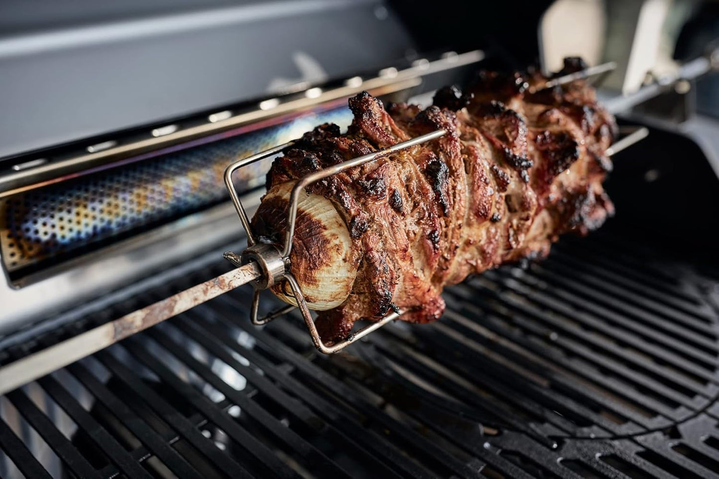 Grillspiess für Boston & HYDE 6 mit Fleischklammer, Single