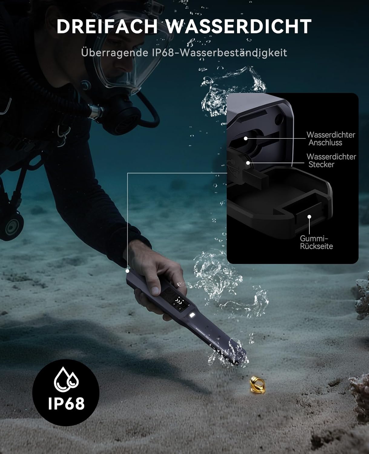 Pinpointer Metalldetektor mit LCD-Display