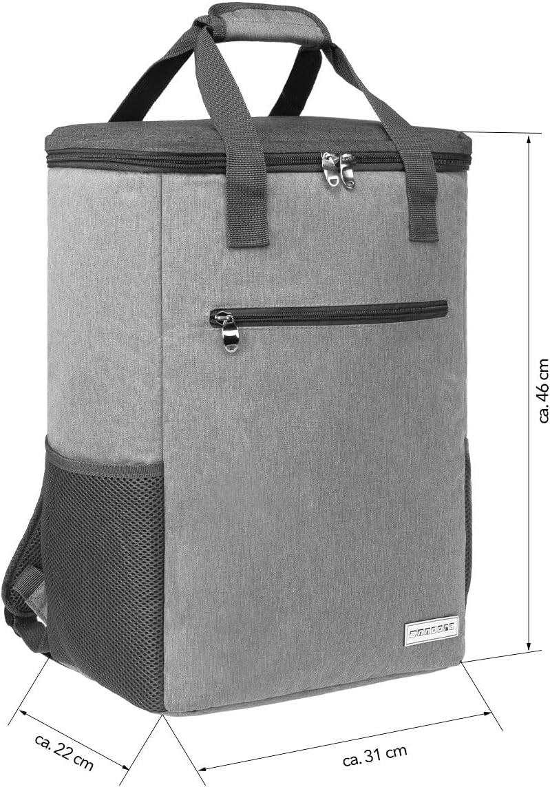 Kühlrucksack, 28 Liter - hellgrau meliert