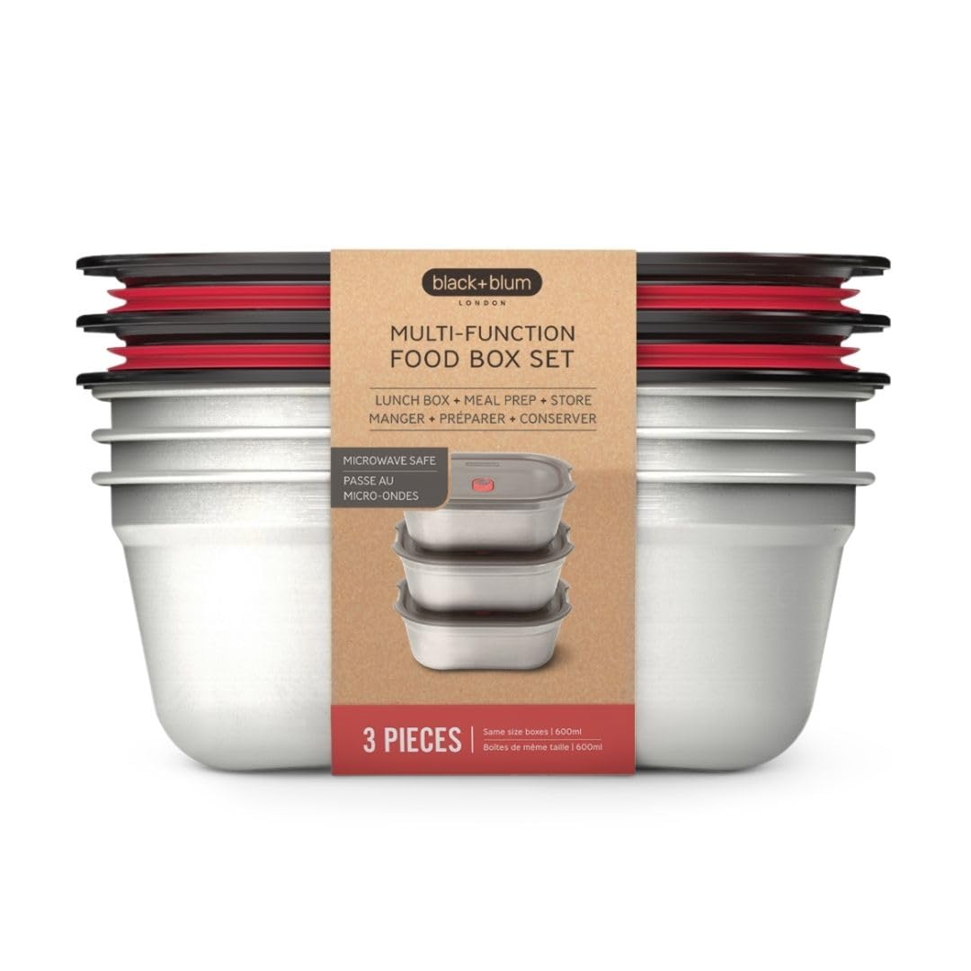 3-teiliges Lunchbox-Set, Eckig 3x 600ml
