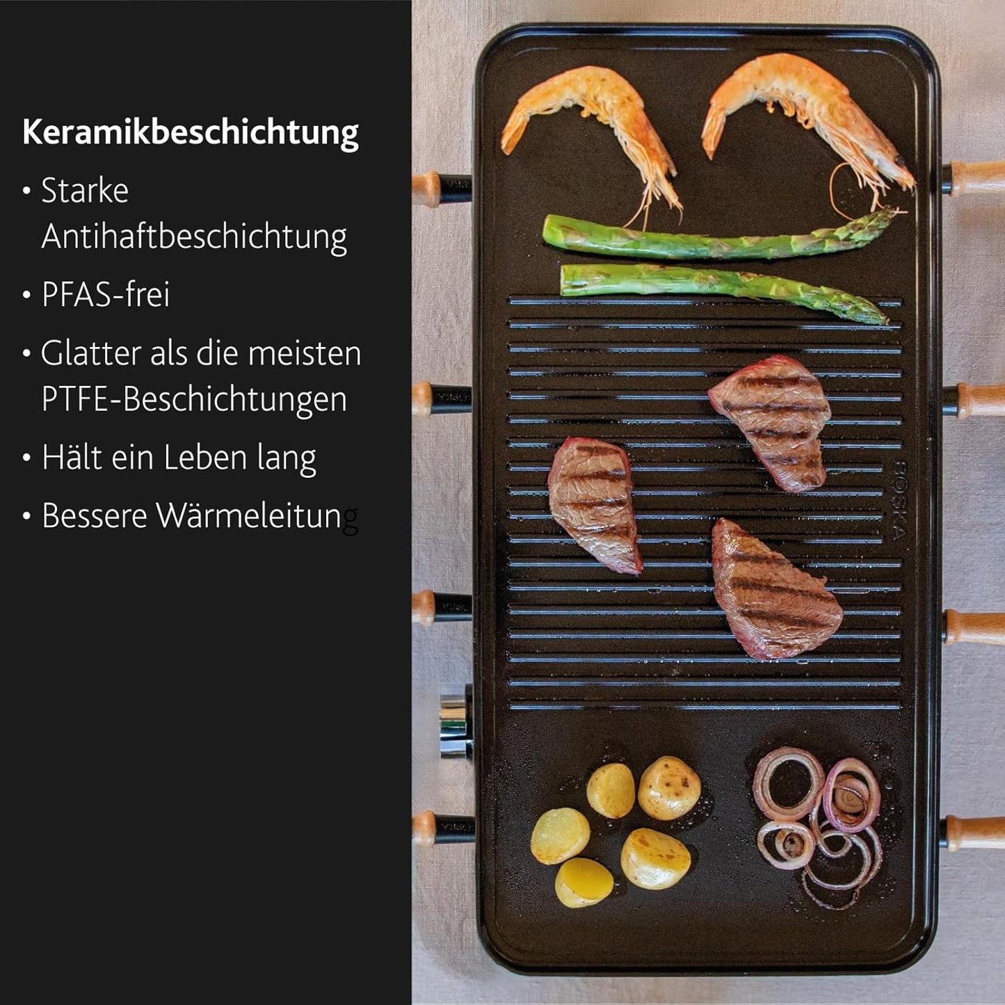 Raclette Grill für 8 Personen mit Keramikplatte