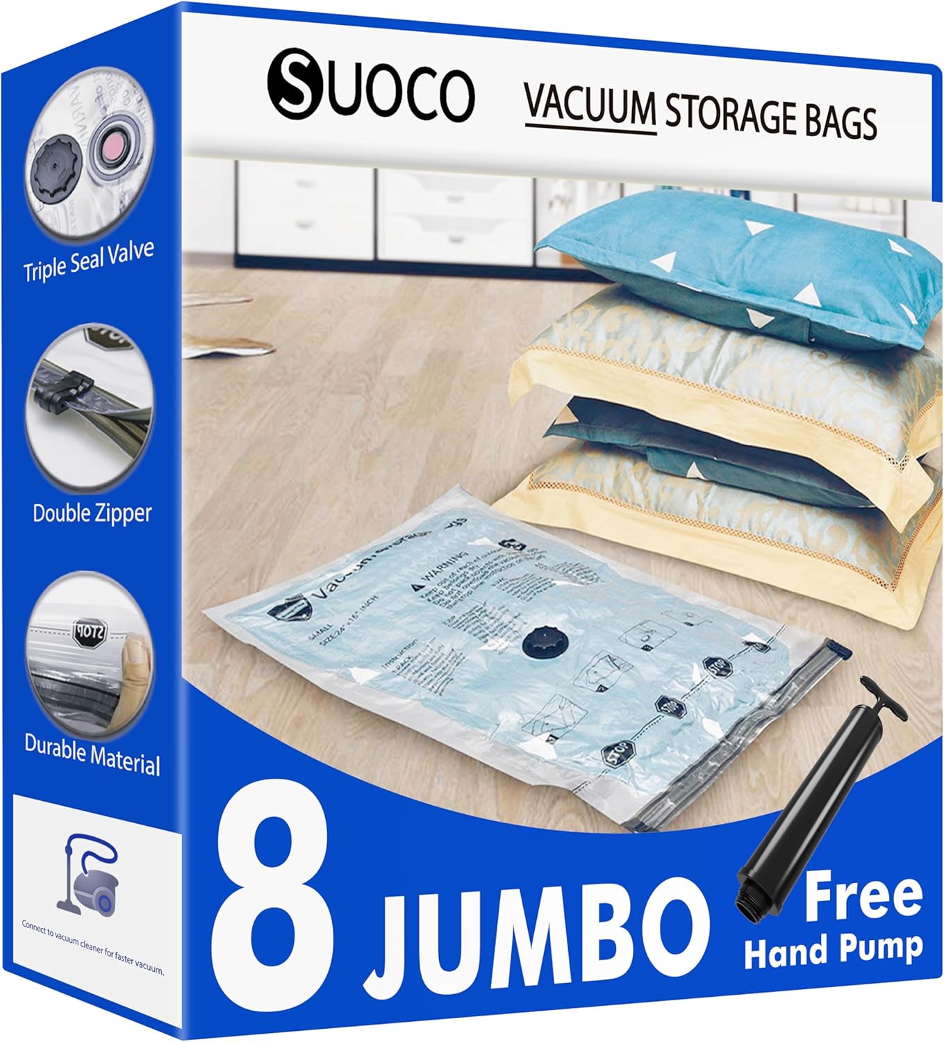 Vakuumbeutel-Set für Kleidung (8 Stück), 8 Jumbo