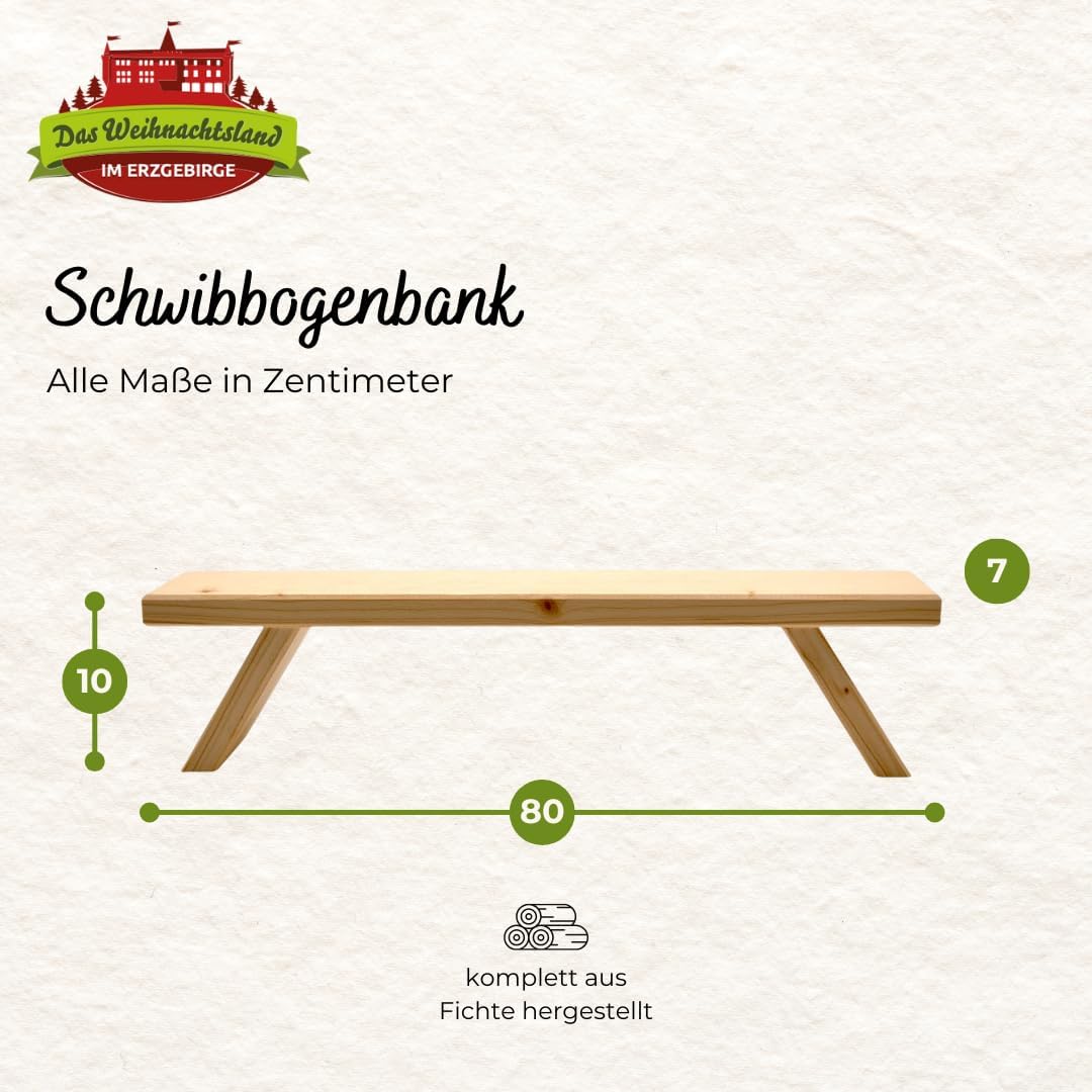 Schwibbogenbank, 80 x 10 x 7 cm