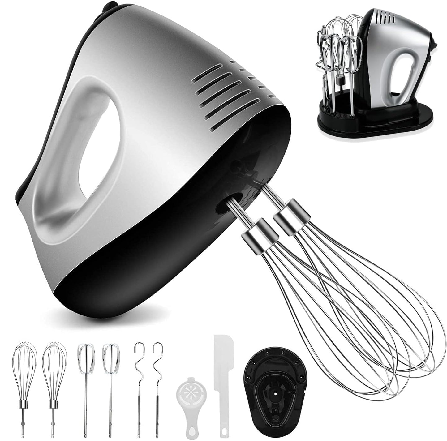 Handmixer Elektrisch mit 5 Geschwindigkeiten & Turbinenfunktion