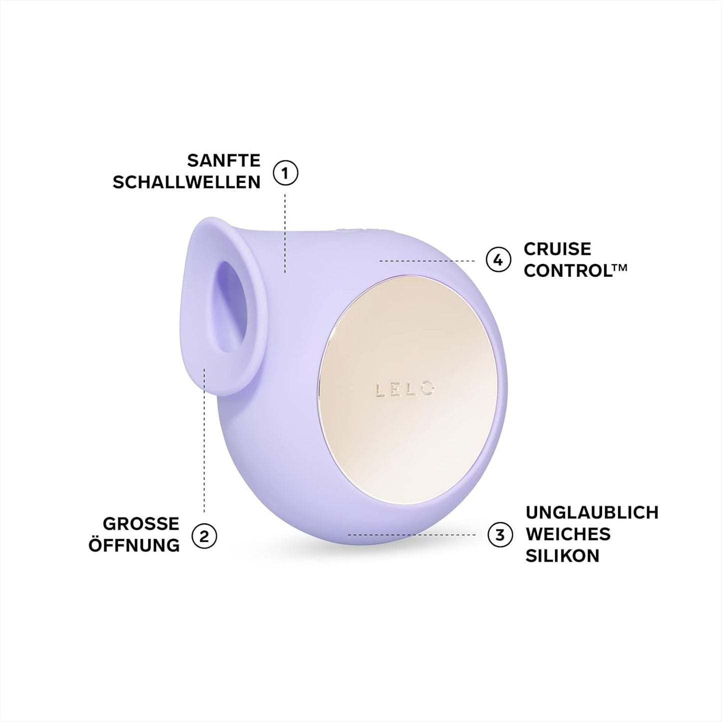 Sila Cruise Druckwellenvibrator mit 8 Vibrationsmustern, Lilac