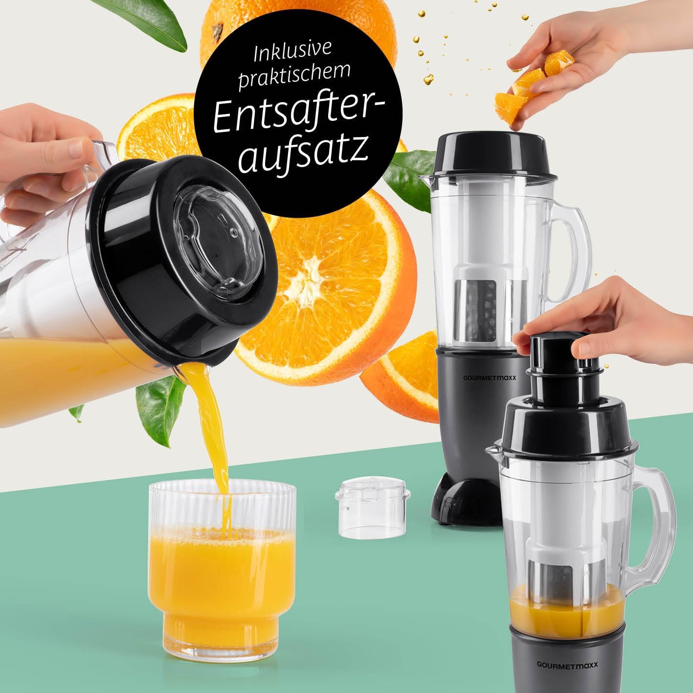 Power Pro Mixer für Smoothies, Mr. Magic Power + | 400W | XL-Set Anthrazit | Schwarz