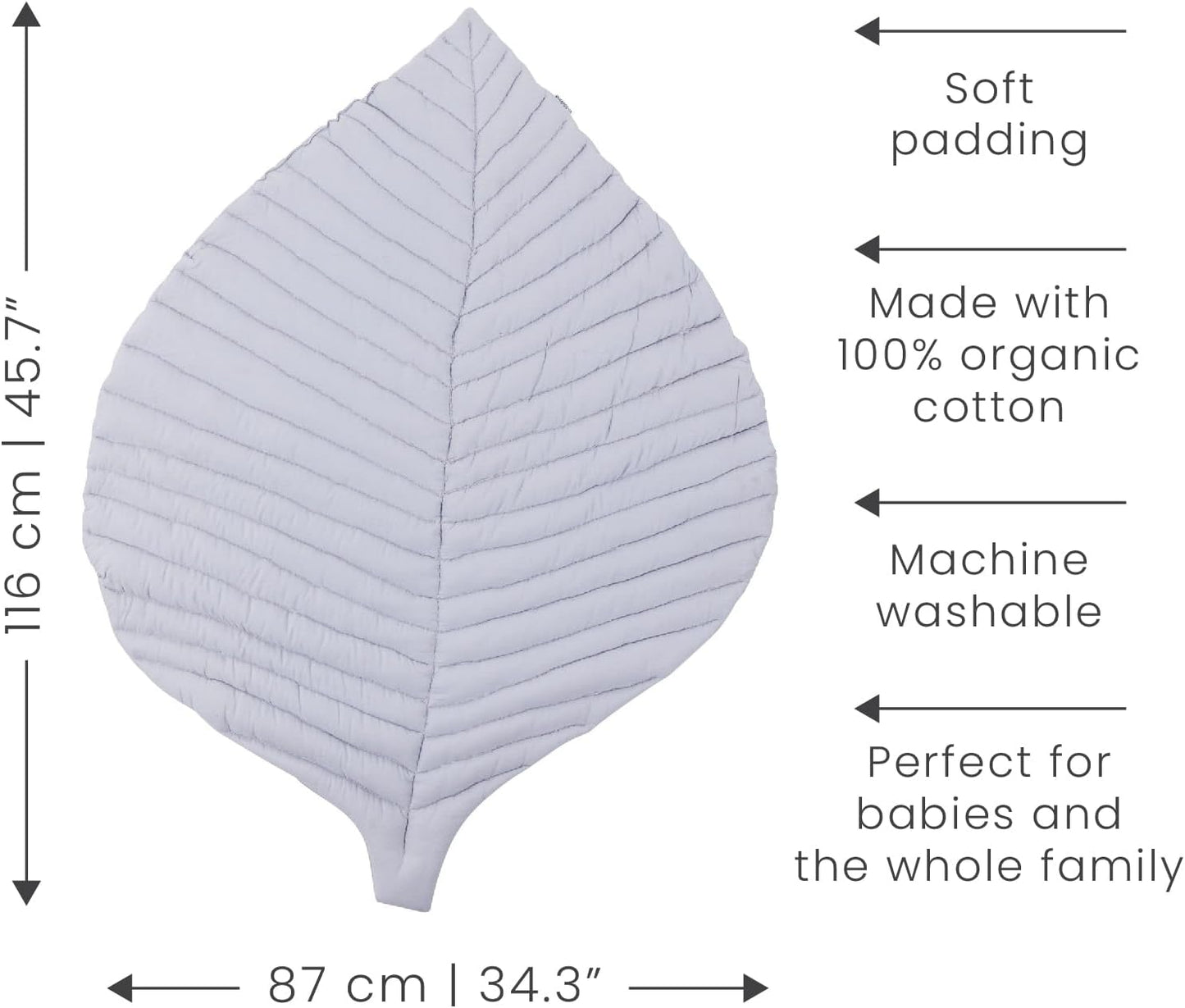 Krabbeldecke im Blatt-Design für Babys, Leaf Mat Stone