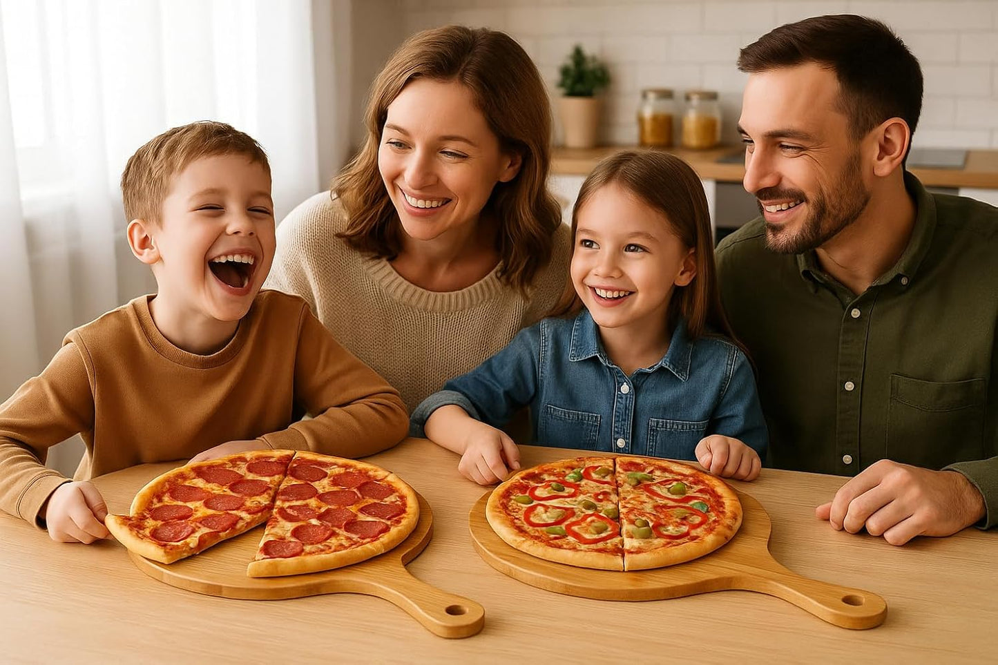 Pizzateller-Set mit Griff, 4er Set