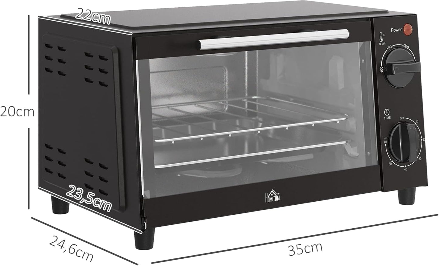 Mini-Backofen 9 L, Schwarz