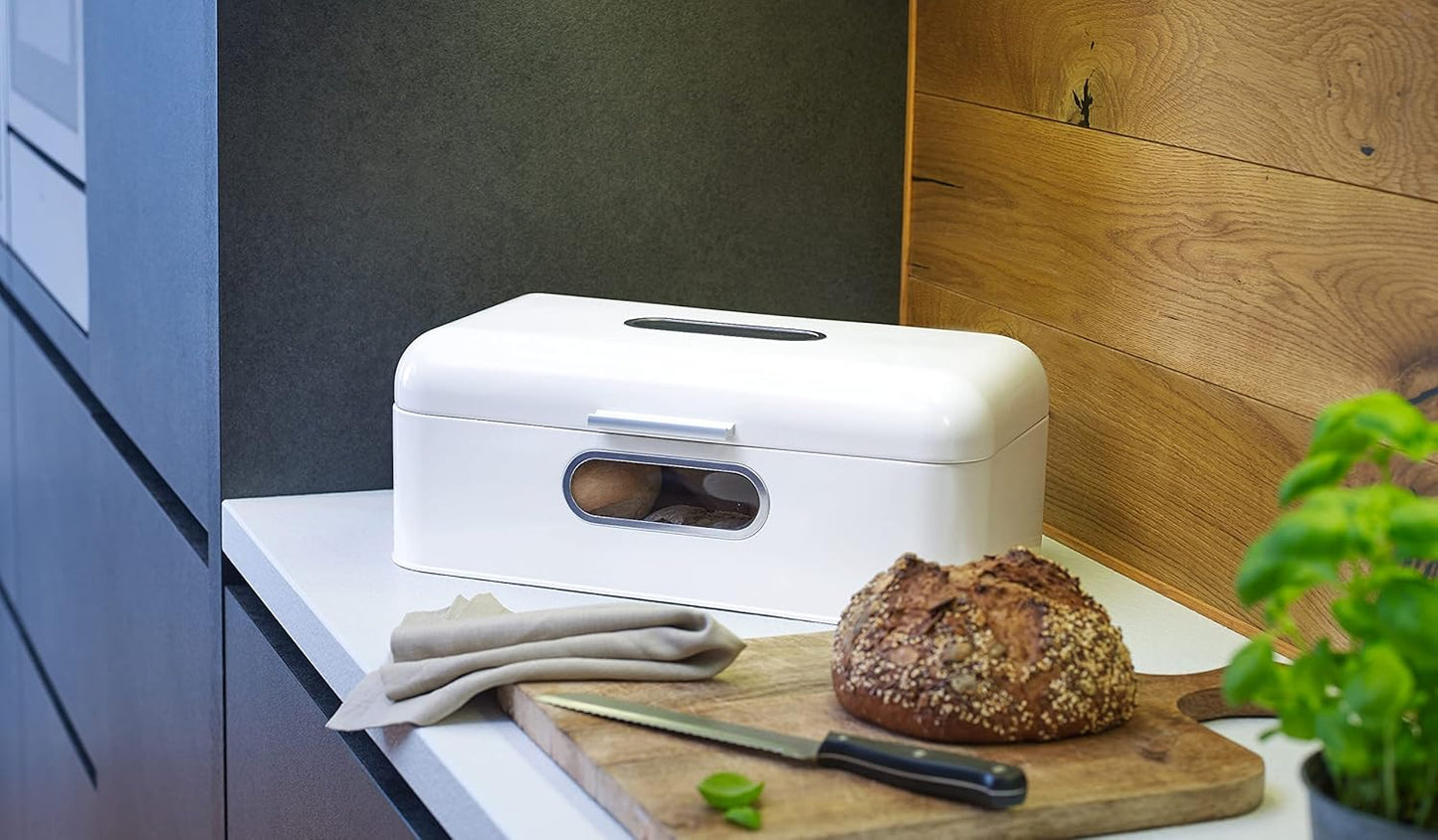 Retro Brotkasten mit Sichtfenster, Weiss Big-Double Window Single