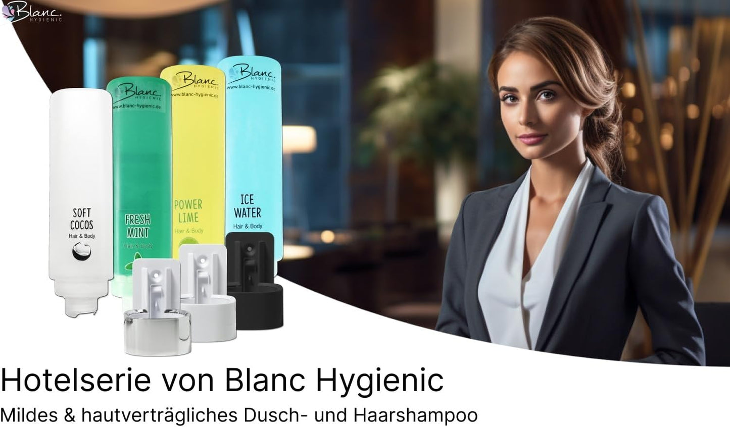 Shampoo-Duschgel-Set mit Halterungen (16-teilig), frisch ohne Wandhalterung