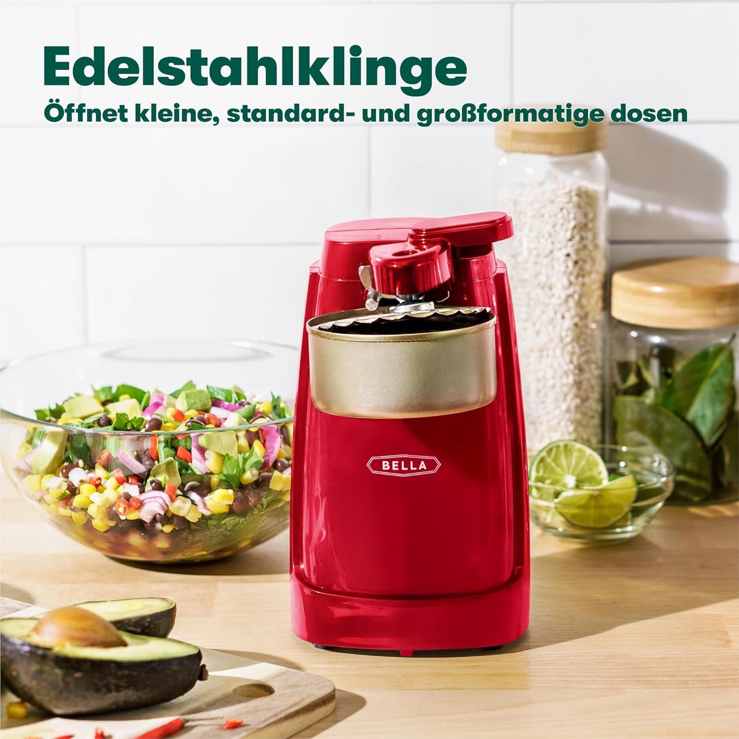 Elektrischer Dosenöffner mit Messerschärfer, Rot