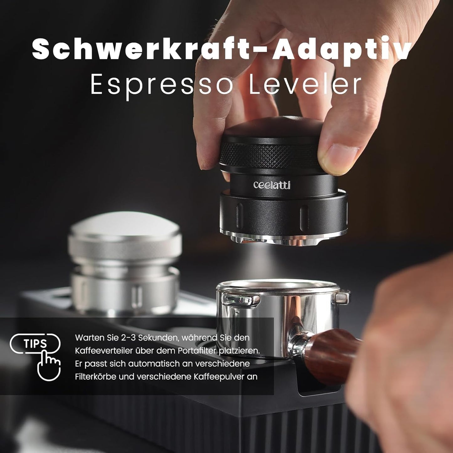 Espresso Distributor, 58 mm, 58mm Schwarz