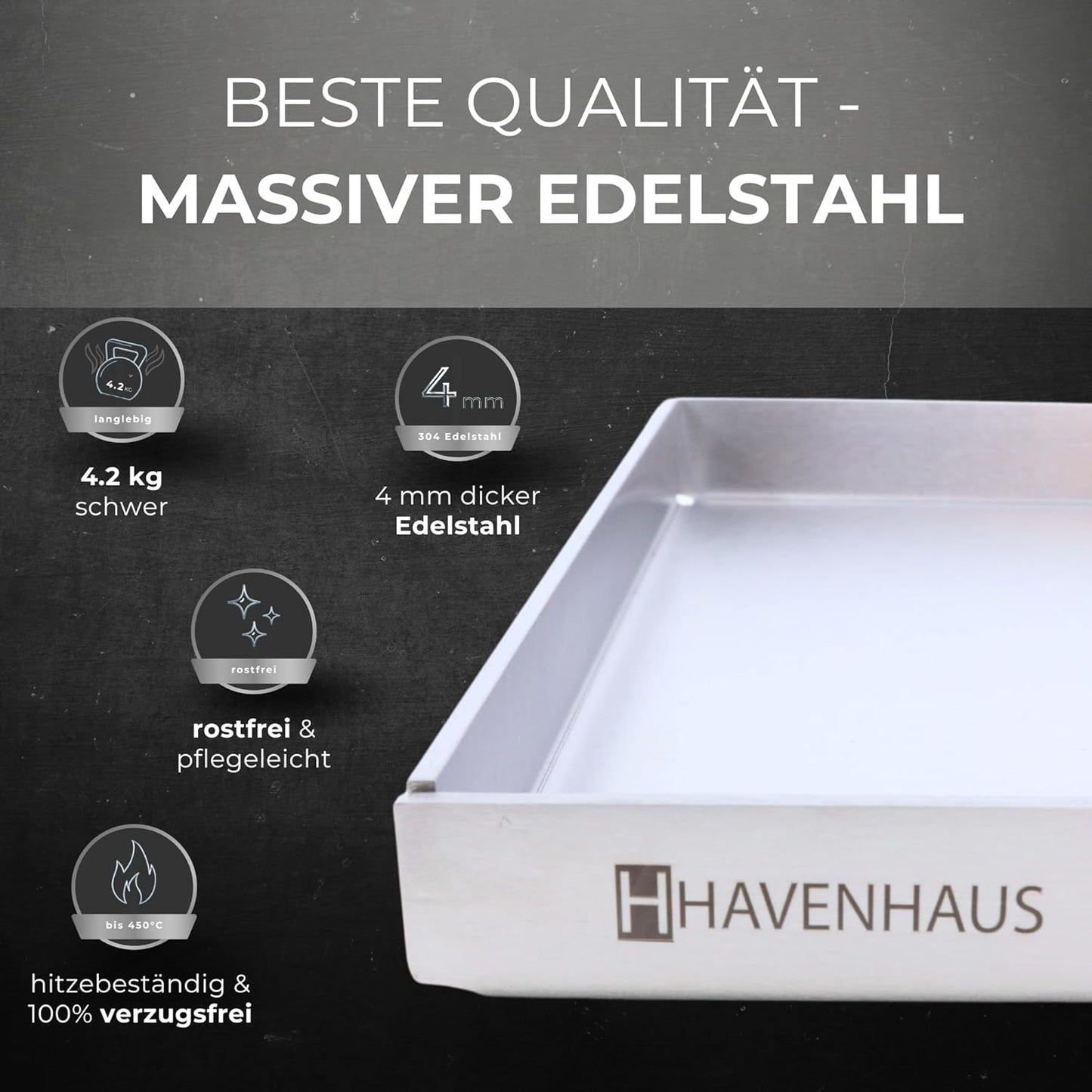 Massive Grillplatte, Grillplatte Edelstahl