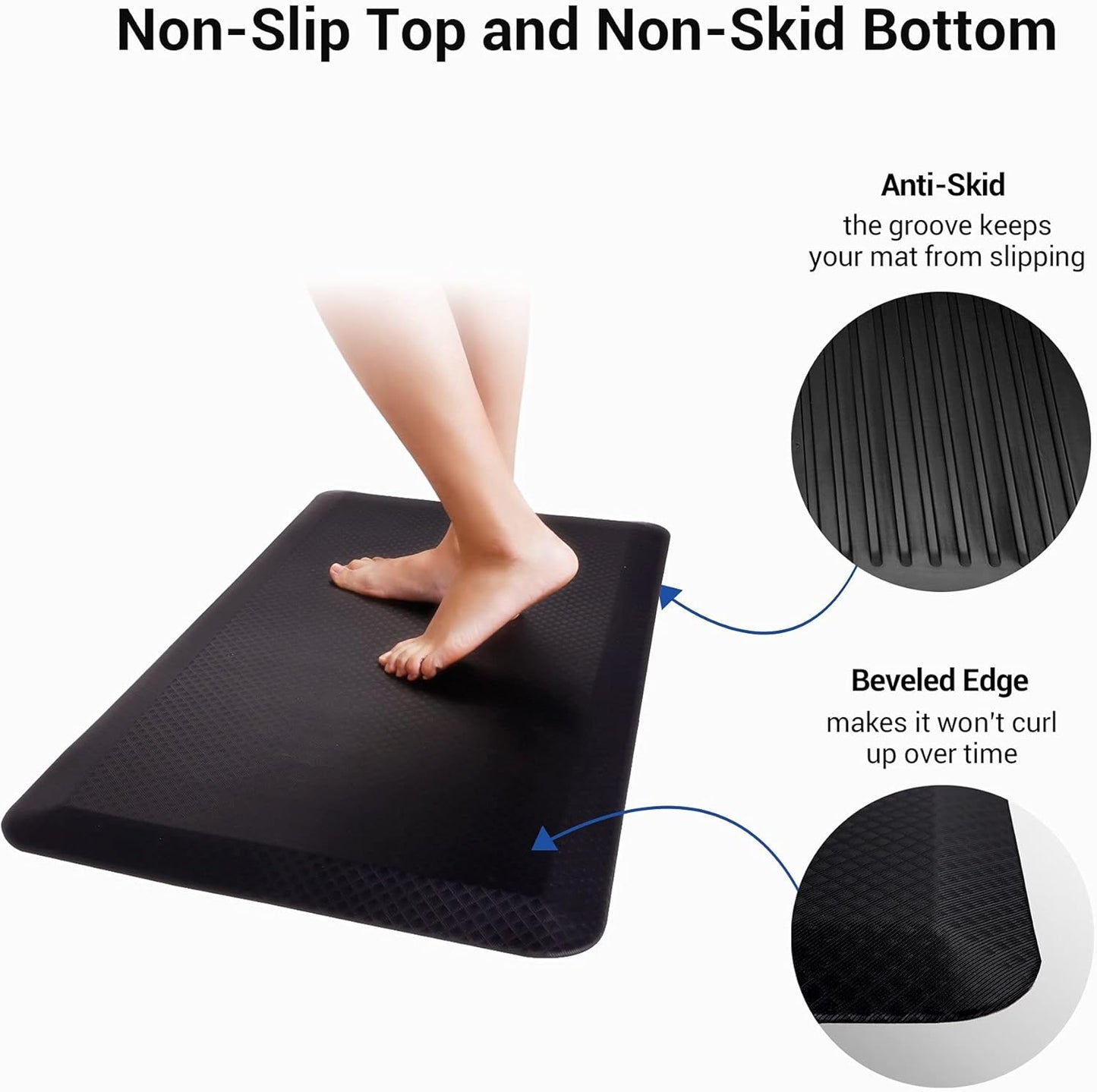 Bodenmatte für Schreibtische, Schwarz