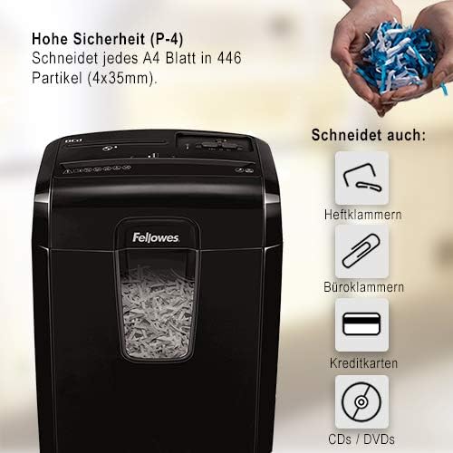 Aktenvernichter Powershred 8Cd, 8 Blatt|Single 8Cd – 8 Blatt – Cross Cut – 14 Liter Papierkorb