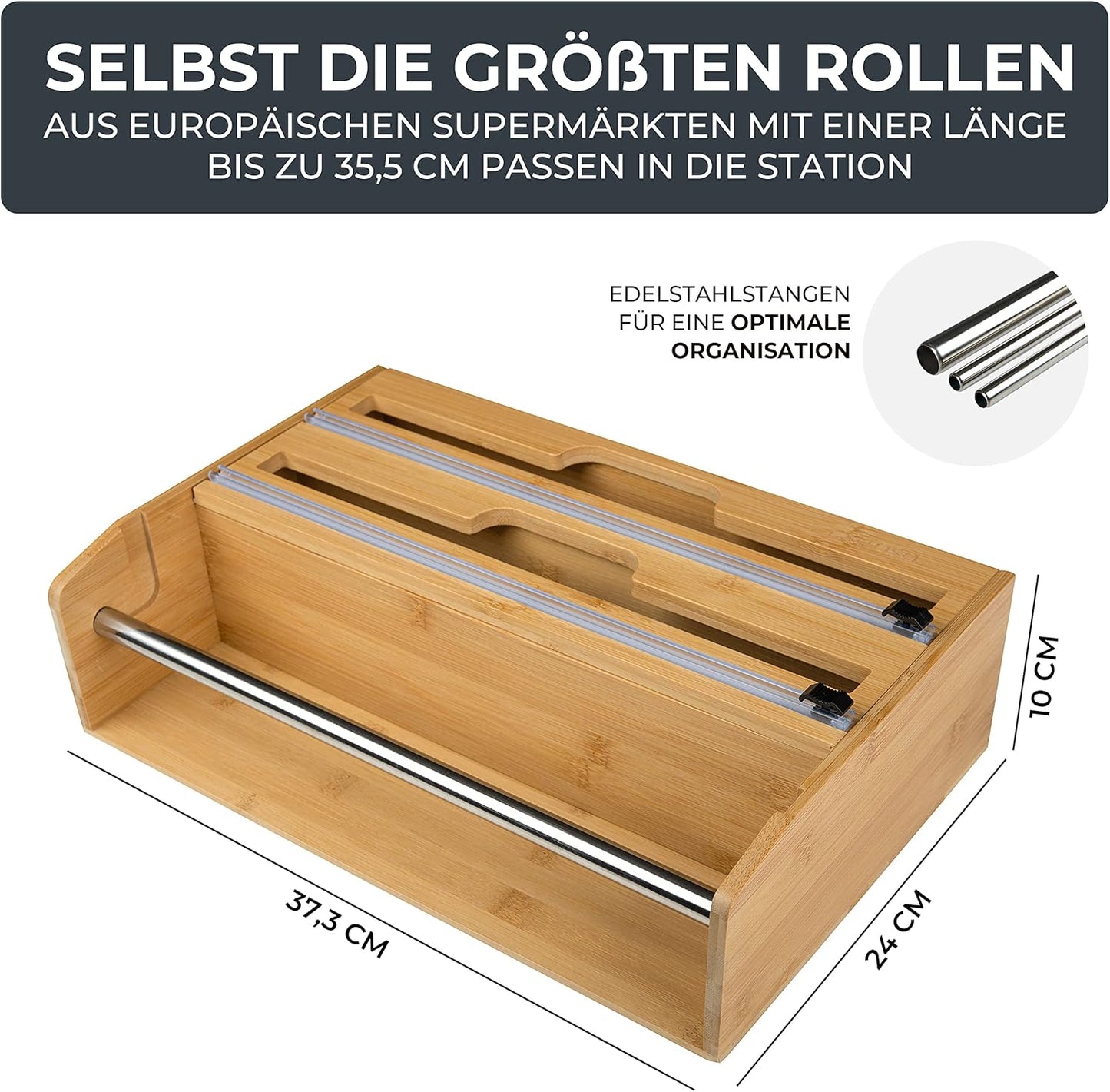 3-in-1 Folienschneider & Küchenrollenhalter, Beige