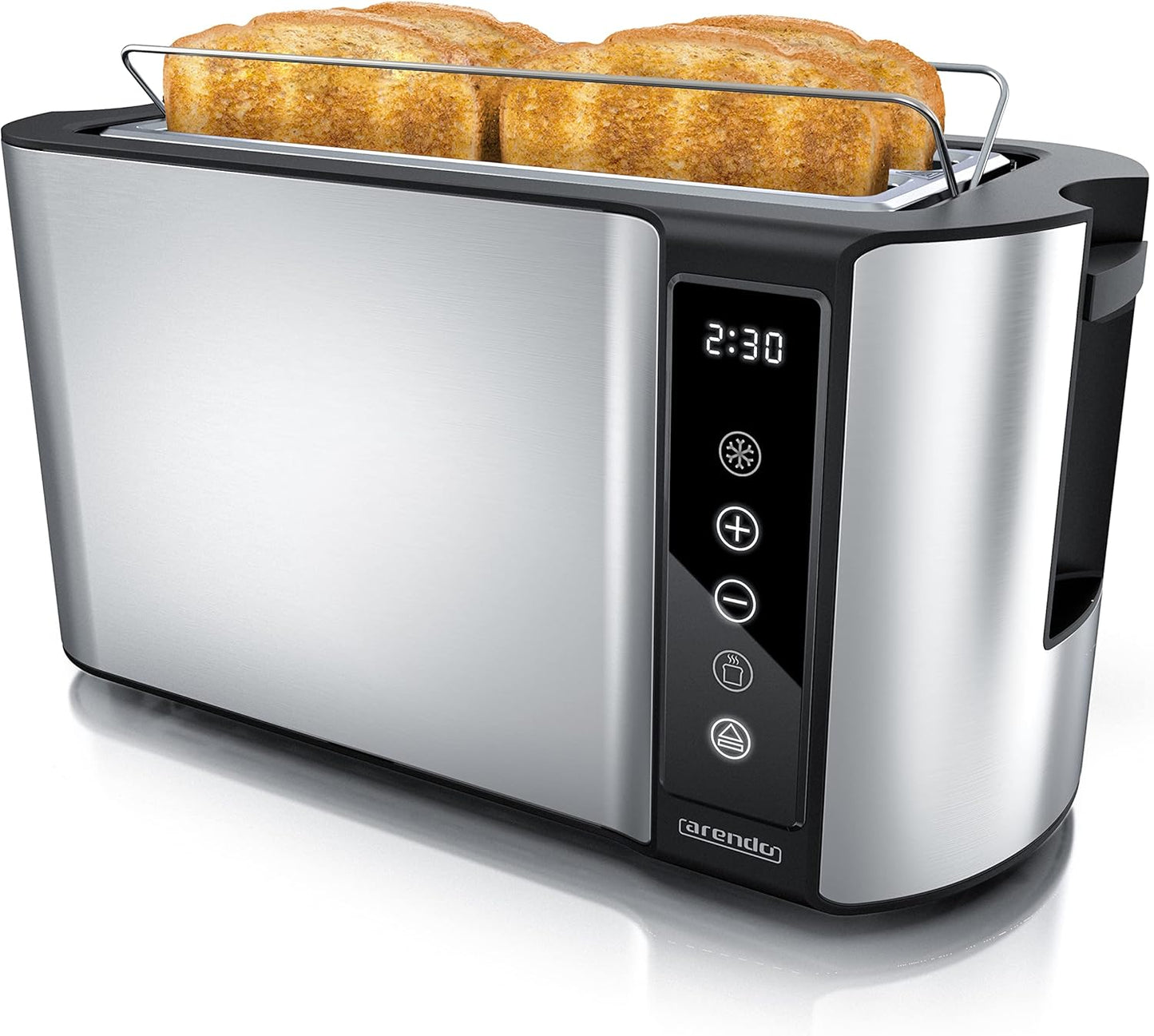 Langschlitz-Toaster für 4 Scheiben, C: Steelsilver
