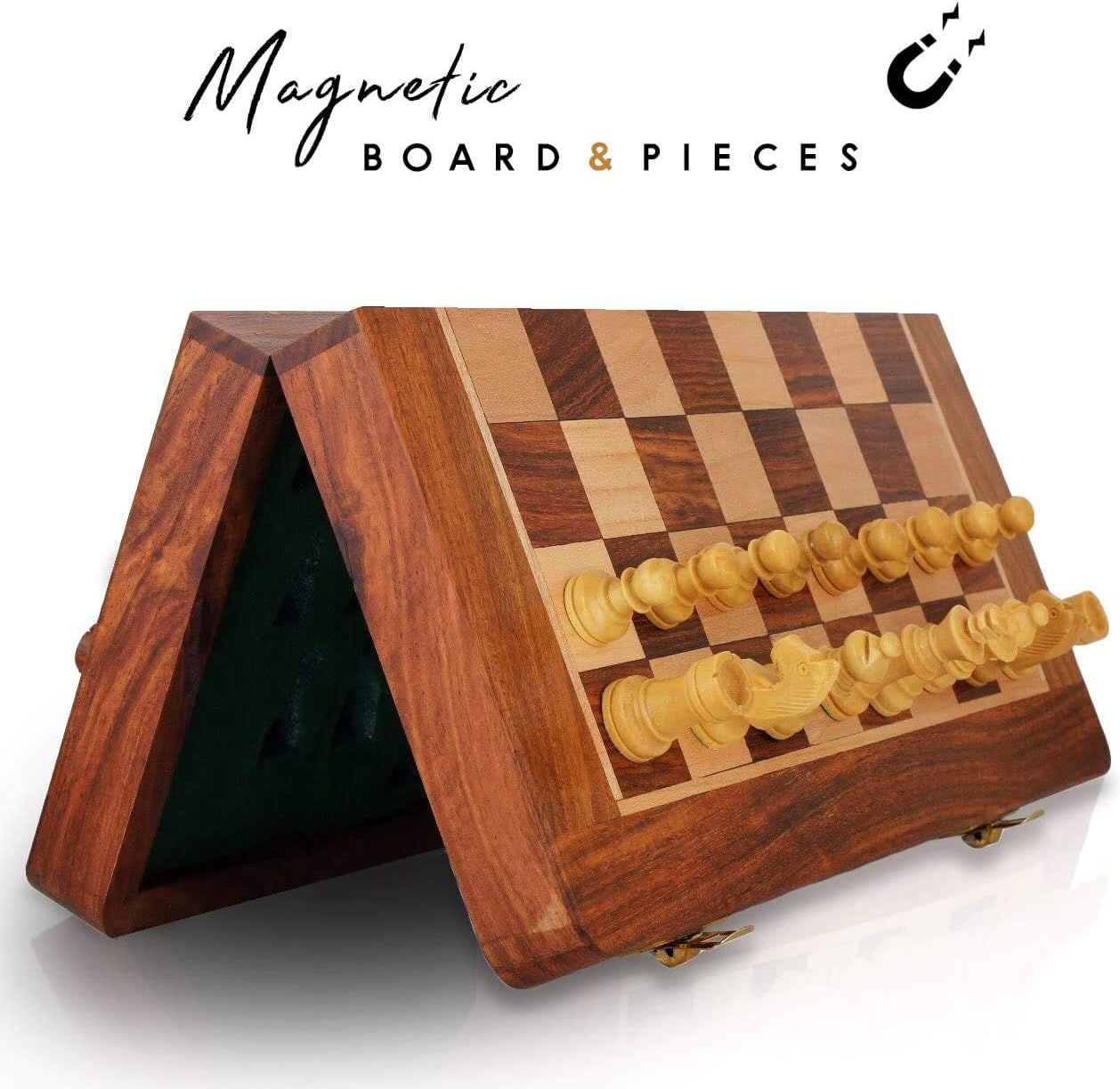 Faltbares Schachbrett-Spiel mit Magneten und Lagerung, 12x12 inch