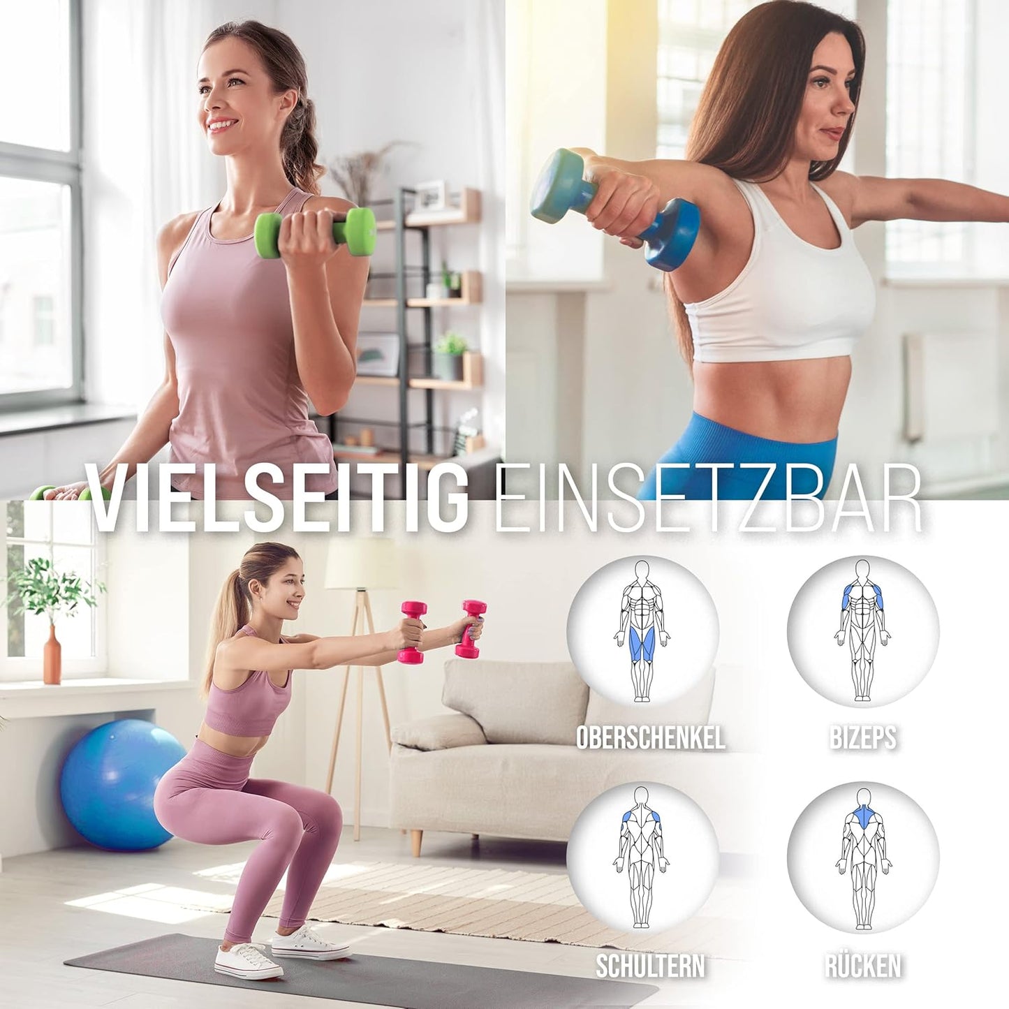 Kurzhantel Set, Hantel Set 1-3 kg