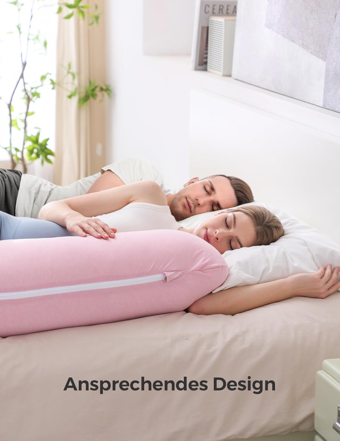 J-förmiges Seitenschläferkissen, Rosa