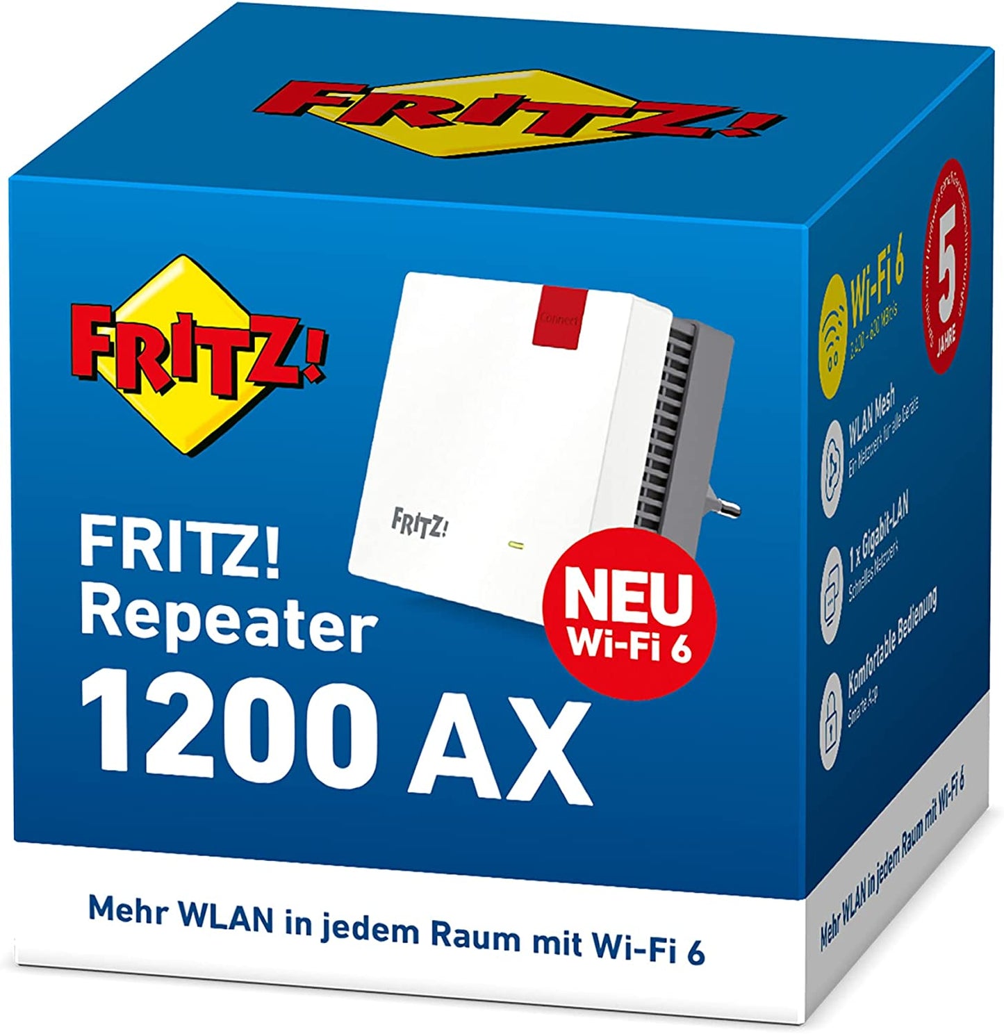 FRITZ!WLAN Repeater 1200 AX, Wi-Fi Repeater Single