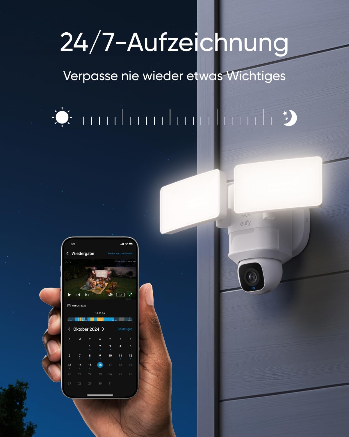 Flutlichtkamera E30 mit 360° Schwenk & Neigefunktion