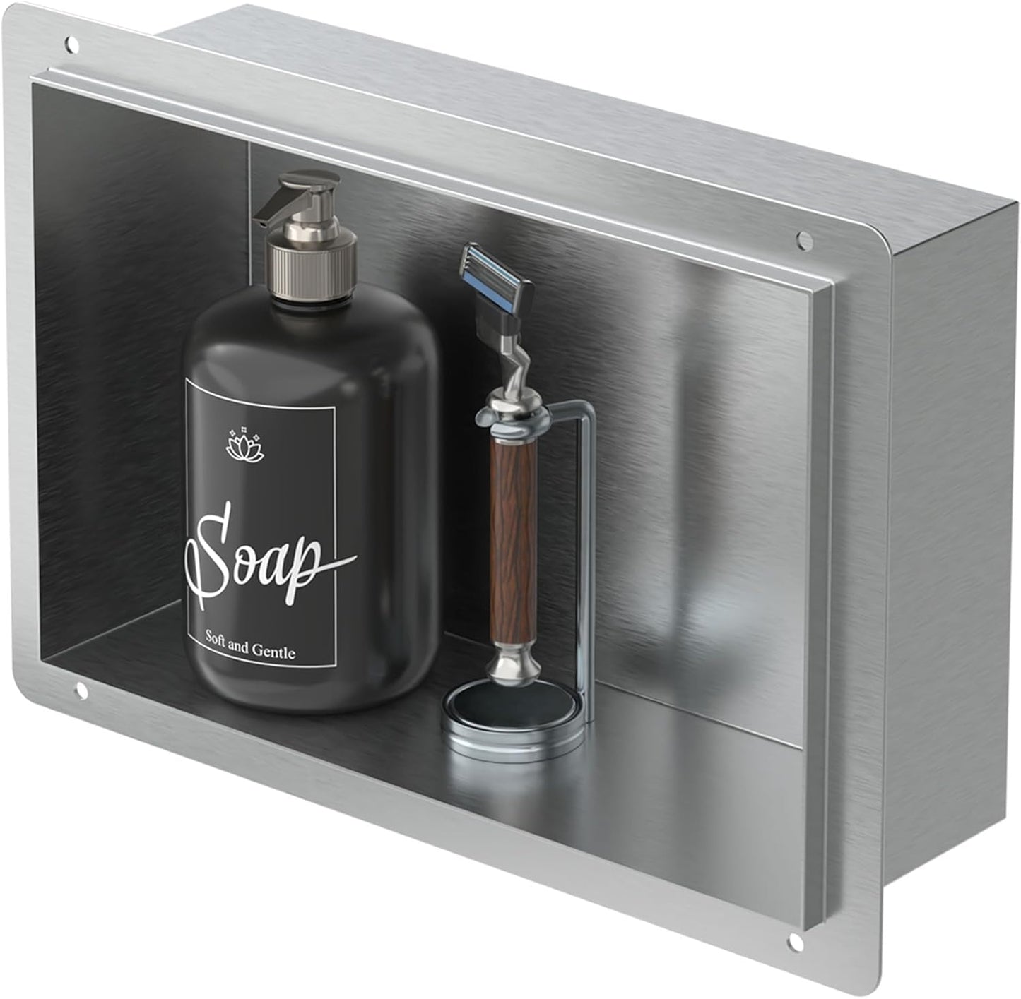 Edelstahl-Duschnische, 20x30x10 cm, 20x30x10 cm Silber