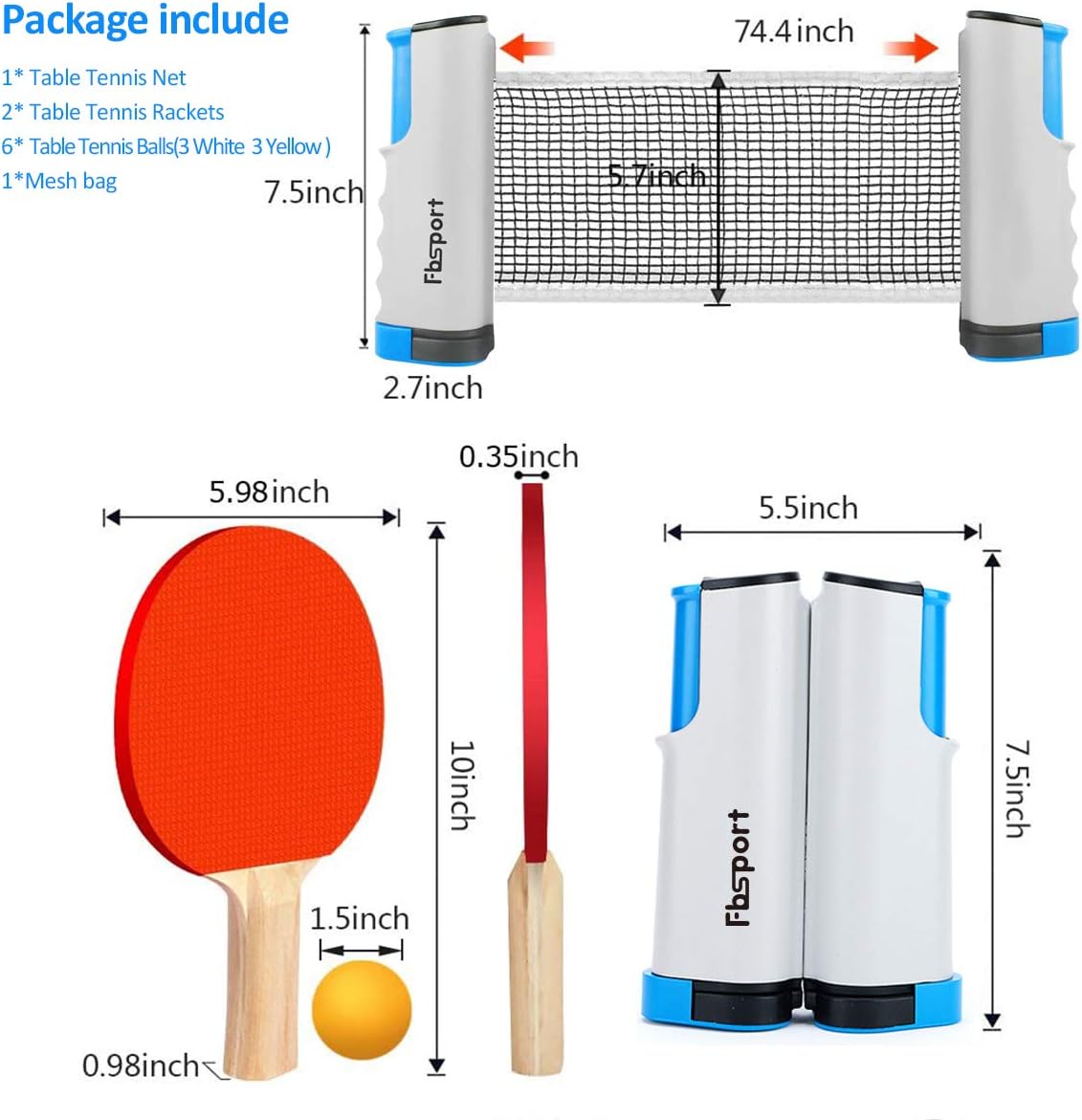 Tischtennis Set, grau