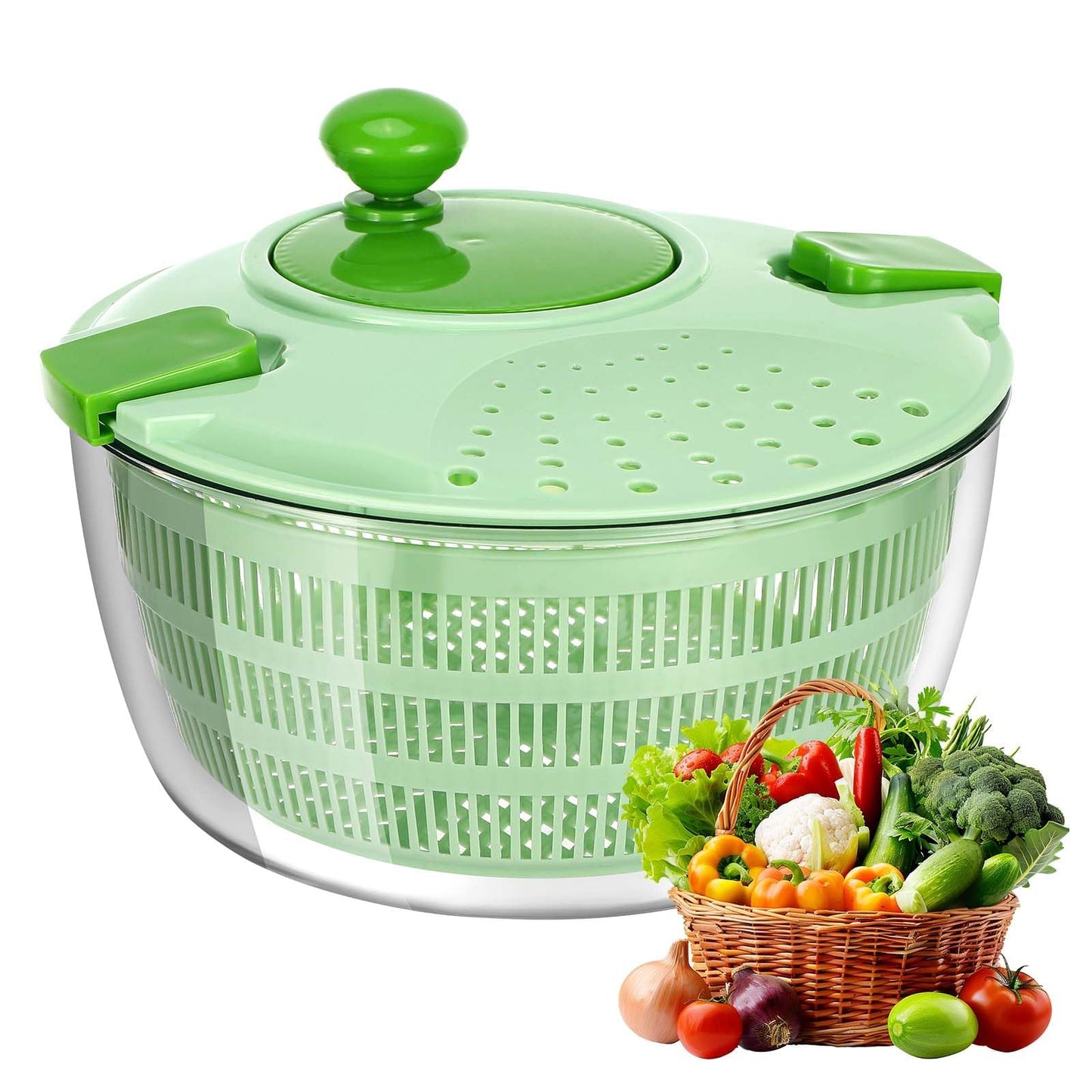 Salatschleuder mit Kurbelantrieb