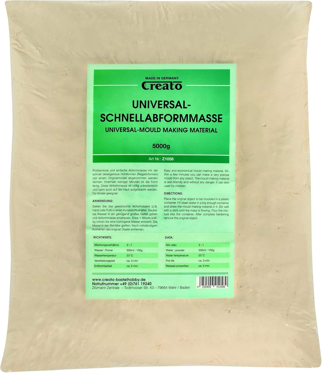 Schnellabformmasse Alginat 5kg, 5.0 Kilogramm