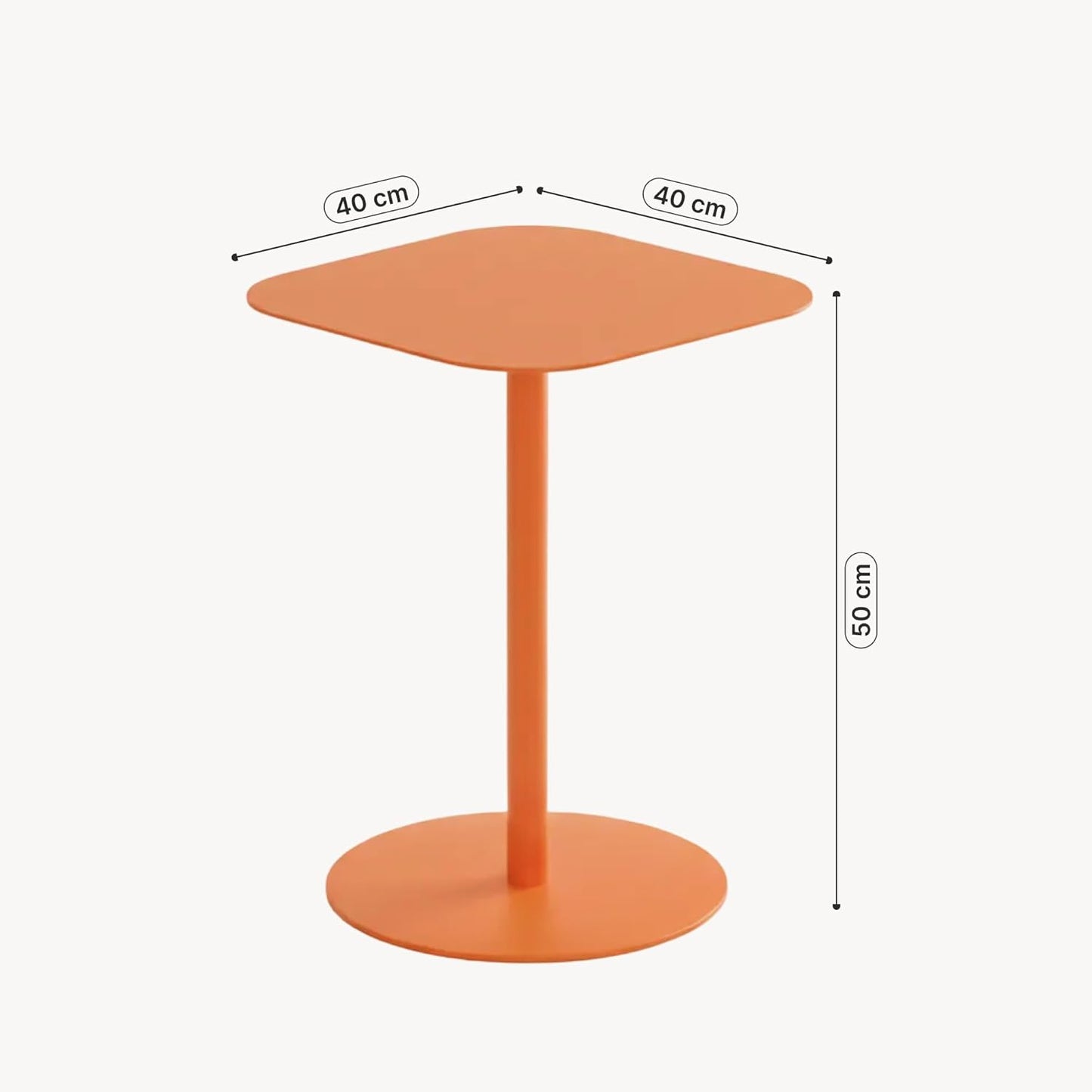 Beistelltisch Nastätten, Orange Quadratisch