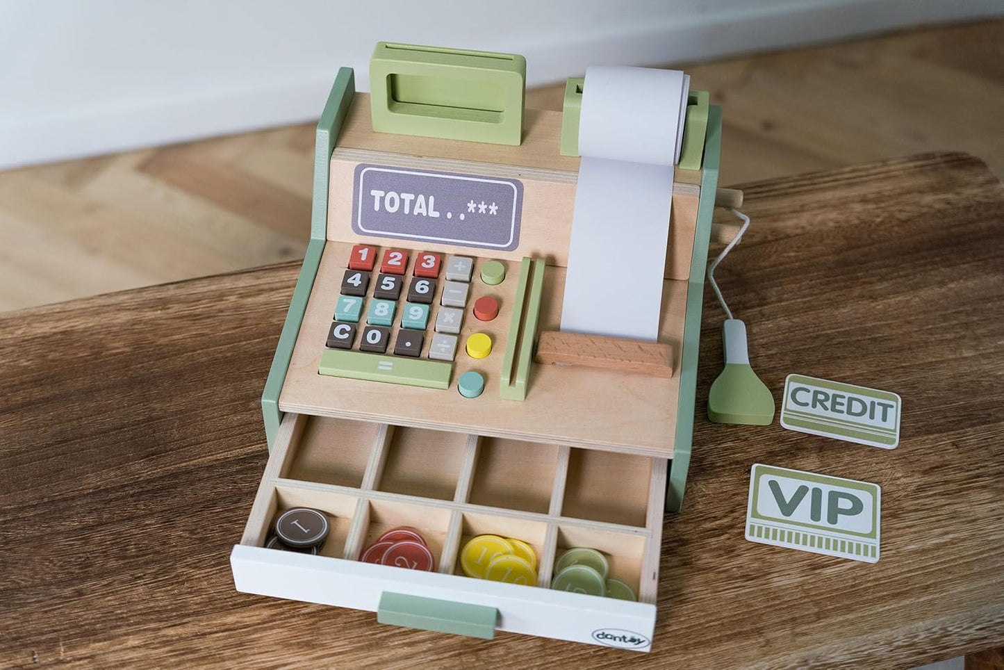 17-teilige Kaufladenkasse mit Spielgeld