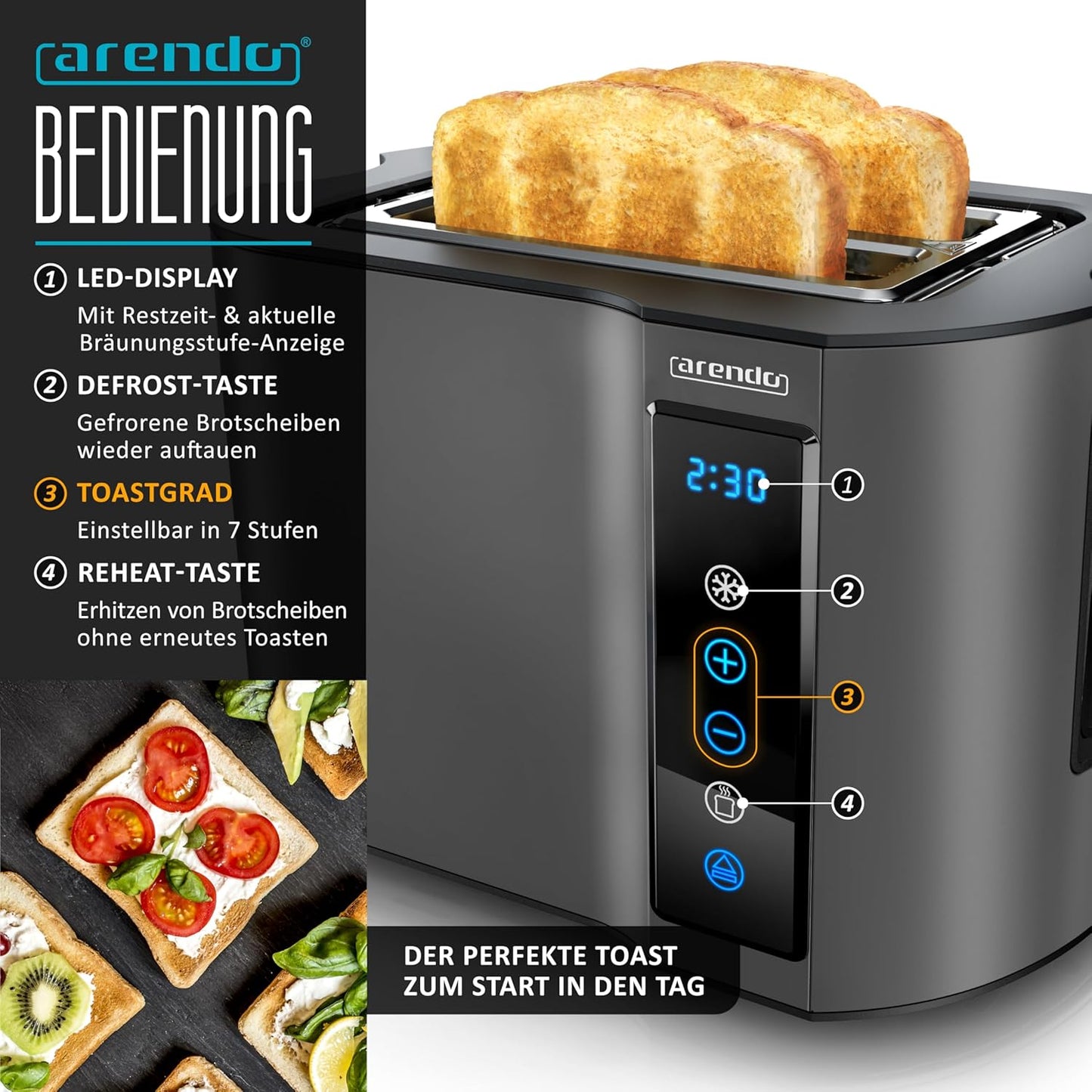 Frühstücksset mit Wasserkocher und Toaster, B: Set 1